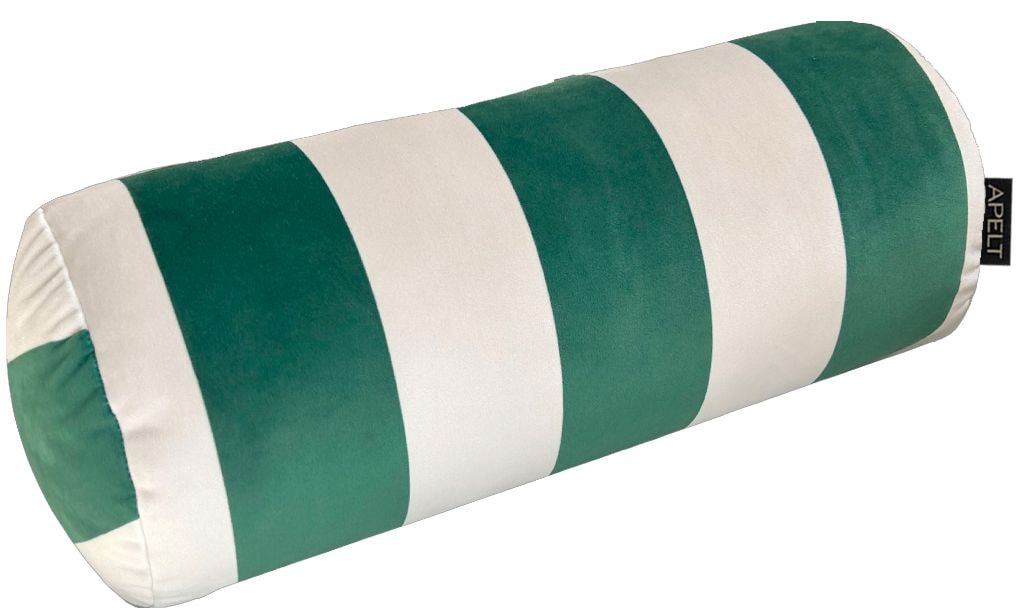 APELT, Nackenrolle »Stripe« Samt, grün / natur,