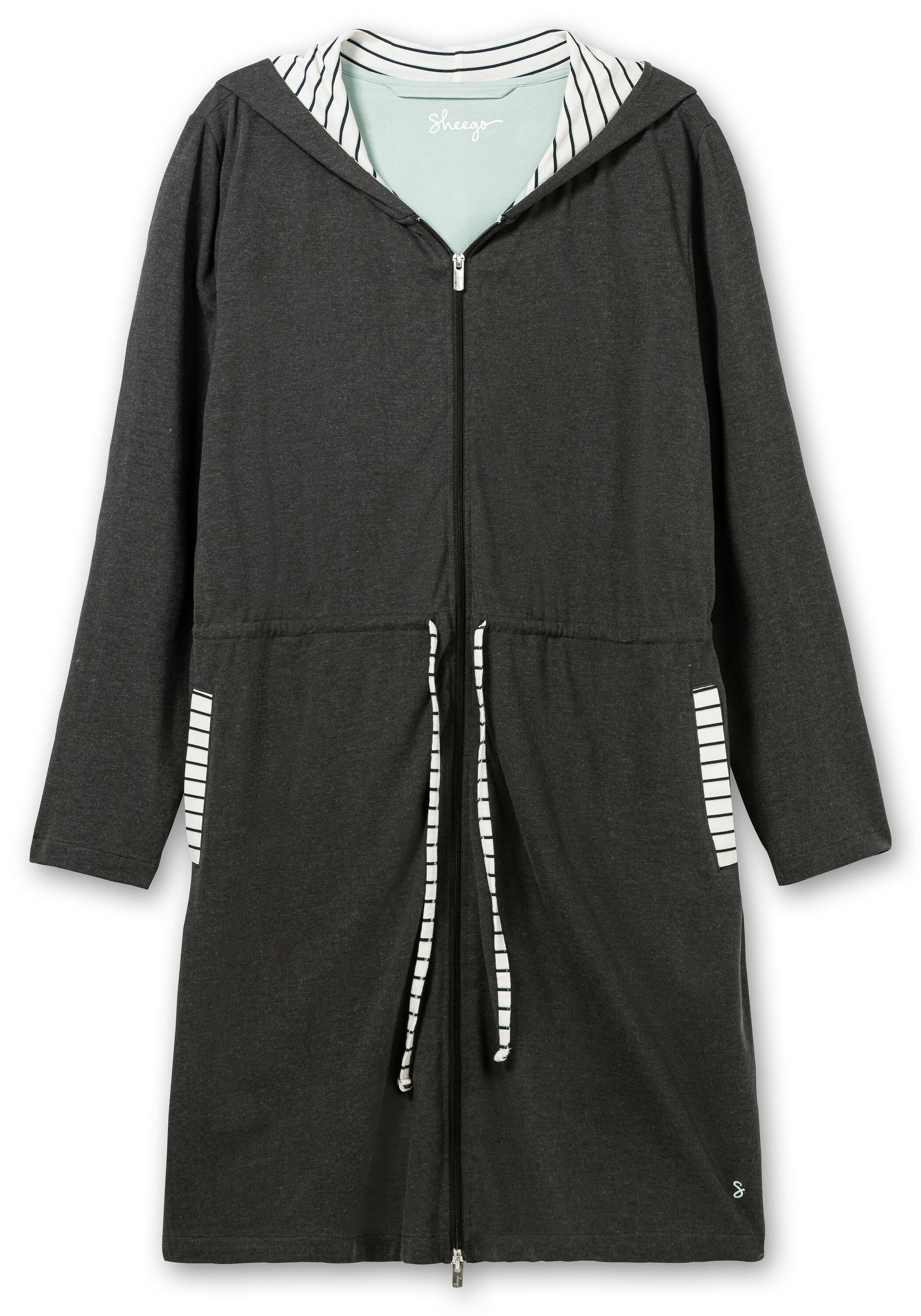 Sheego Morgenmantel »Morgenmantel aus Jersey, mit Kontrastdetails«