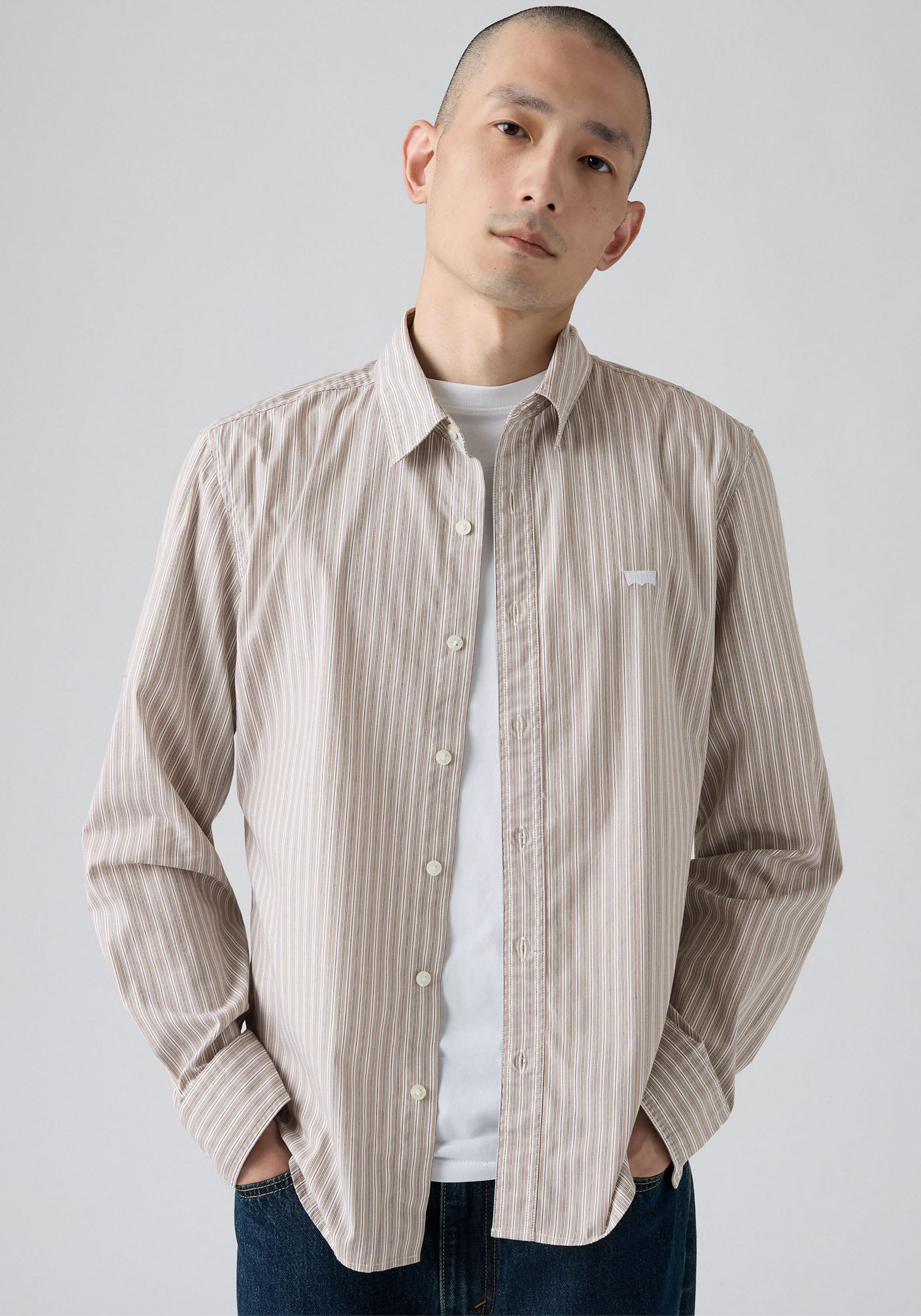 Levi's® Jeanshemd »BATTERY HM SHIRT SLIM« mit Logobadge