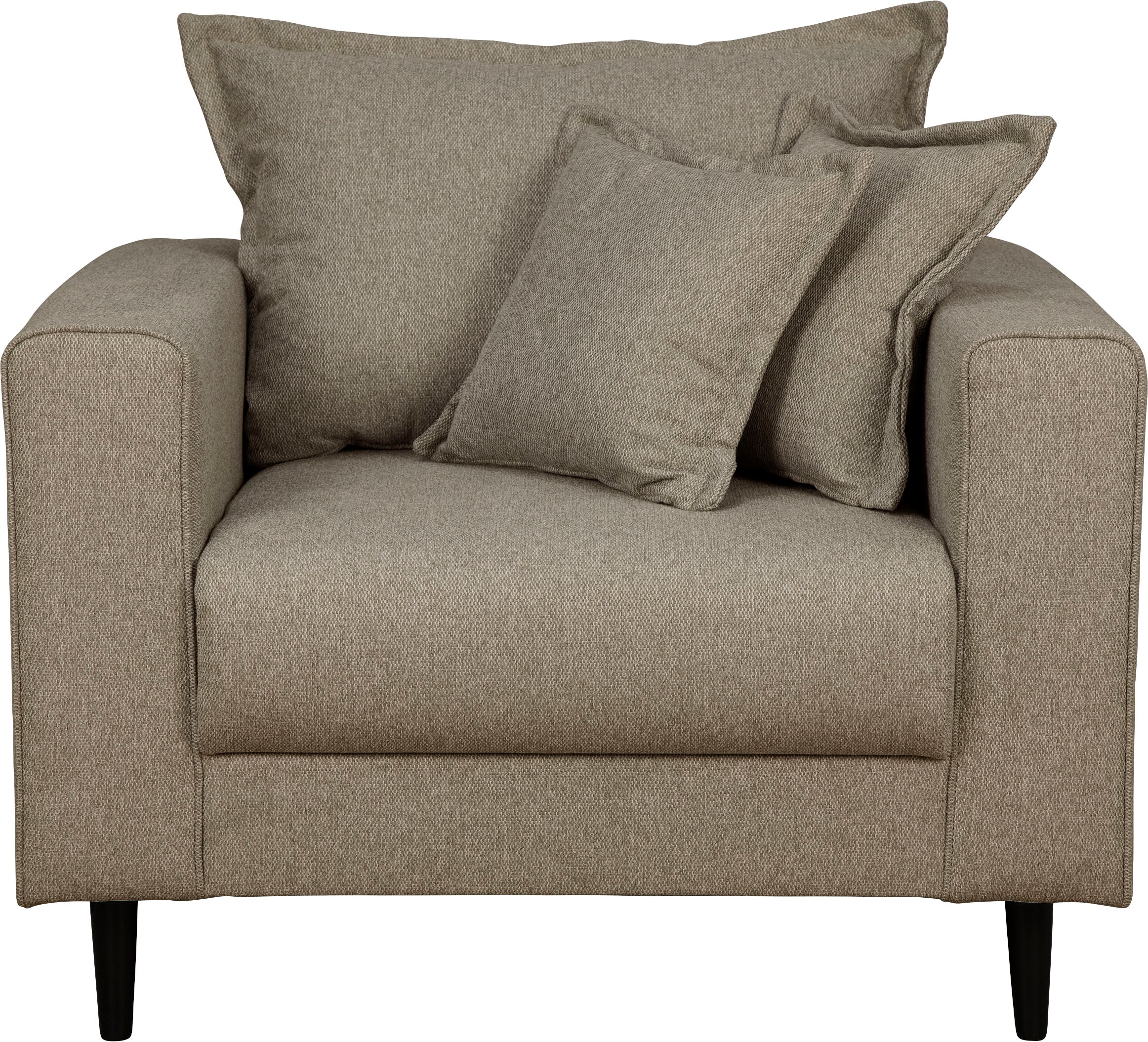 Home affaire Sessel »VEYRAS Loungesessel, Maße B/T/H: 95/84/76 cm«, mit Wellenunterfederung, incl. Kissen
