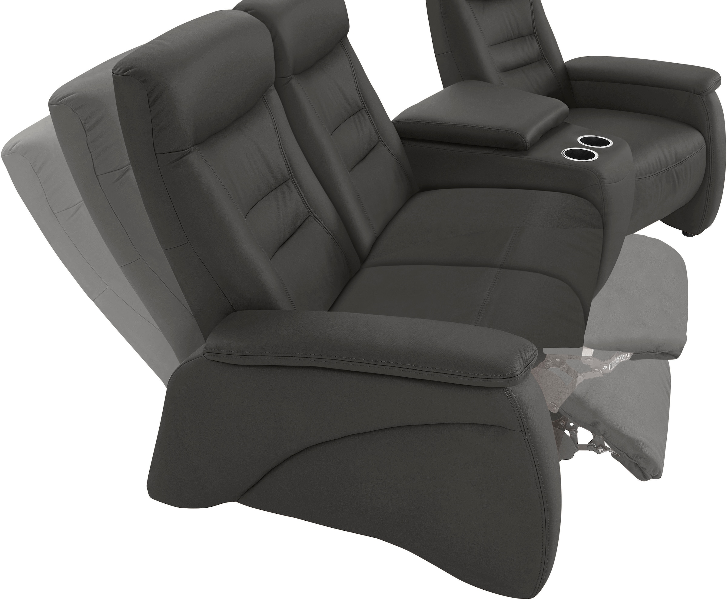 exxpo - sofa fashion 3-Sitzer »Ascoli, Kinosofa mit hohem Sitzkomfort, bequeme Armlehnen«, inkl. Relaxfunktion, Ablage und Staufach, hohe Rückenlehne