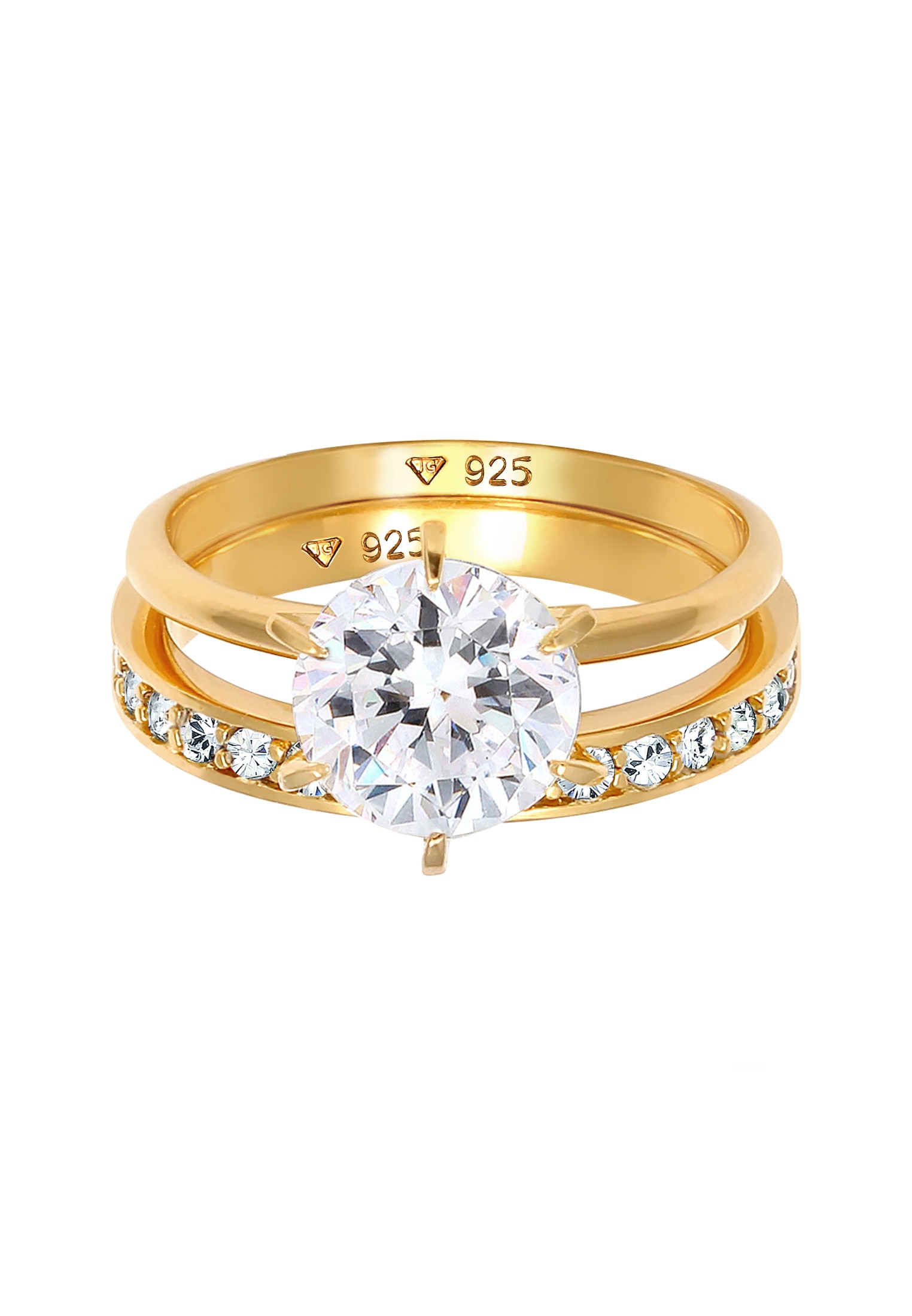 Elli Ring-Set »Ring Kristalle Eternity (2 tlg) 925 Silber«