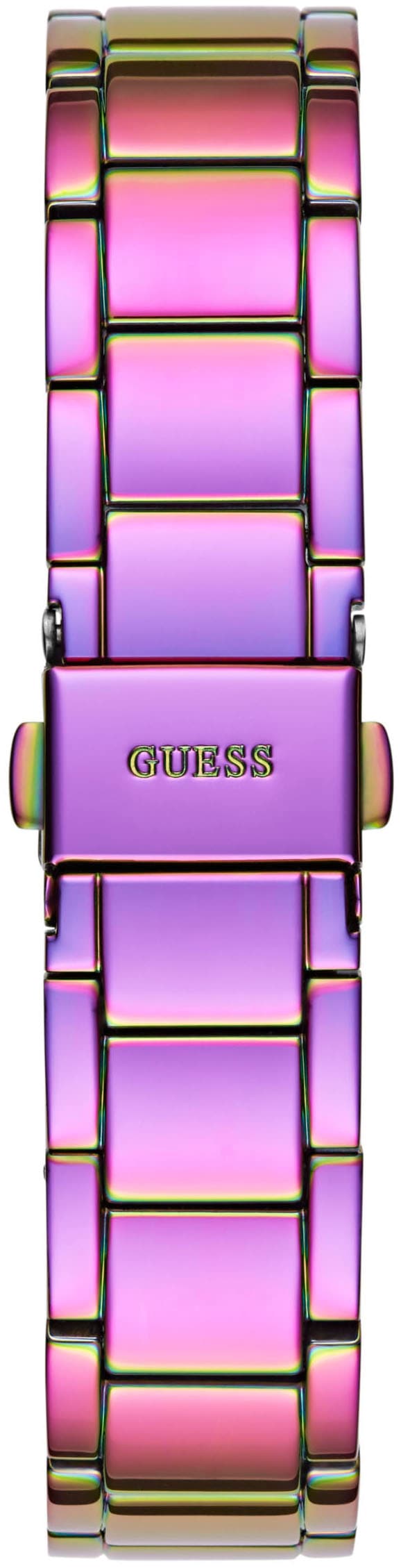 Guess Quarzuhr »SHOOTING STAR«, Armbanduhr, Damenuhr, Kristallsteine, Mineralglas, Edelstahlarmband