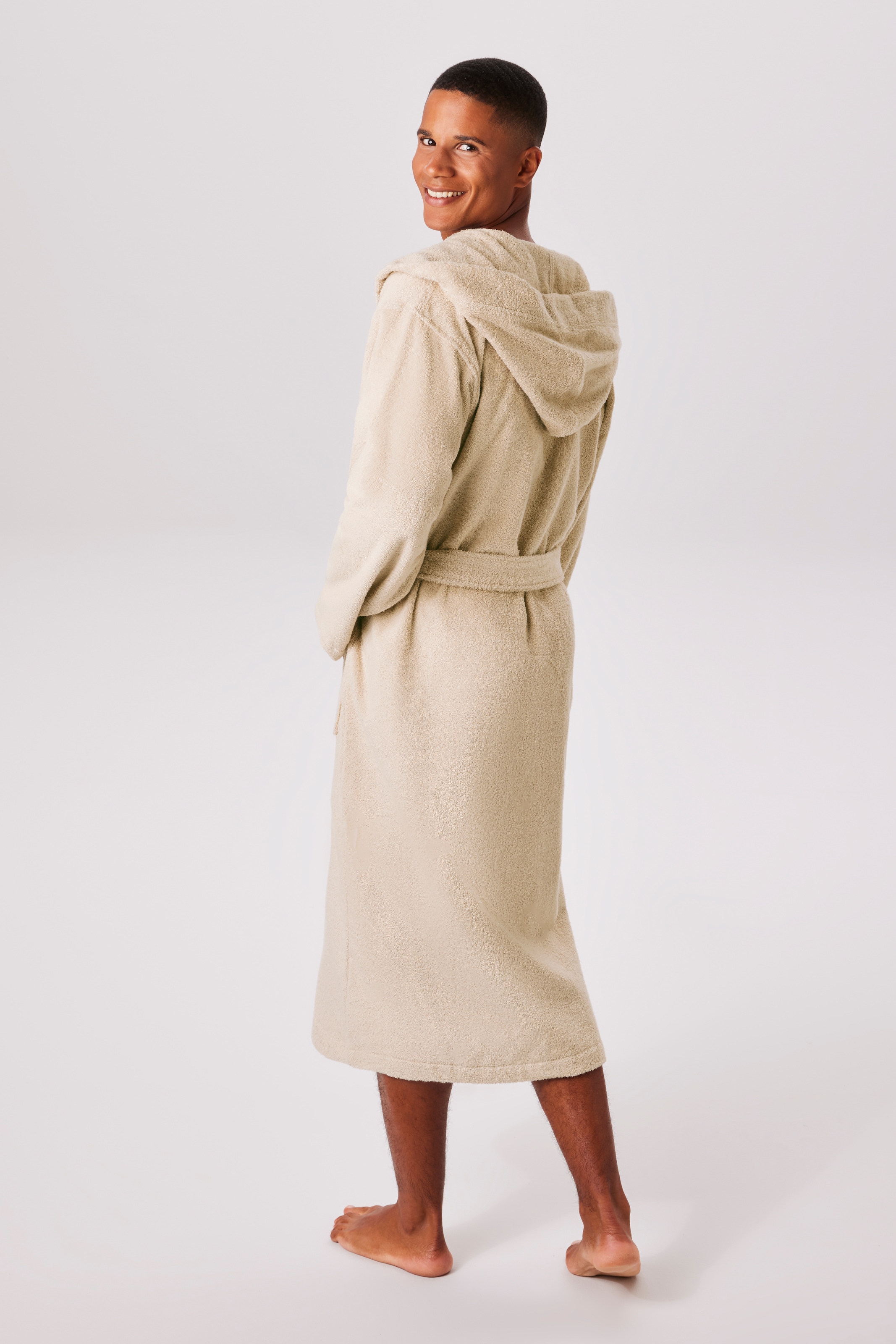 KangaROOS Unisex-Bademantel »Cassidy, für Damen & Herren, Standardlänge & Überlänge« 1 Stk. mit Taschen, Männer und Frauen, Baumwolle, Reise, Hotel, Sauna, S-3XL