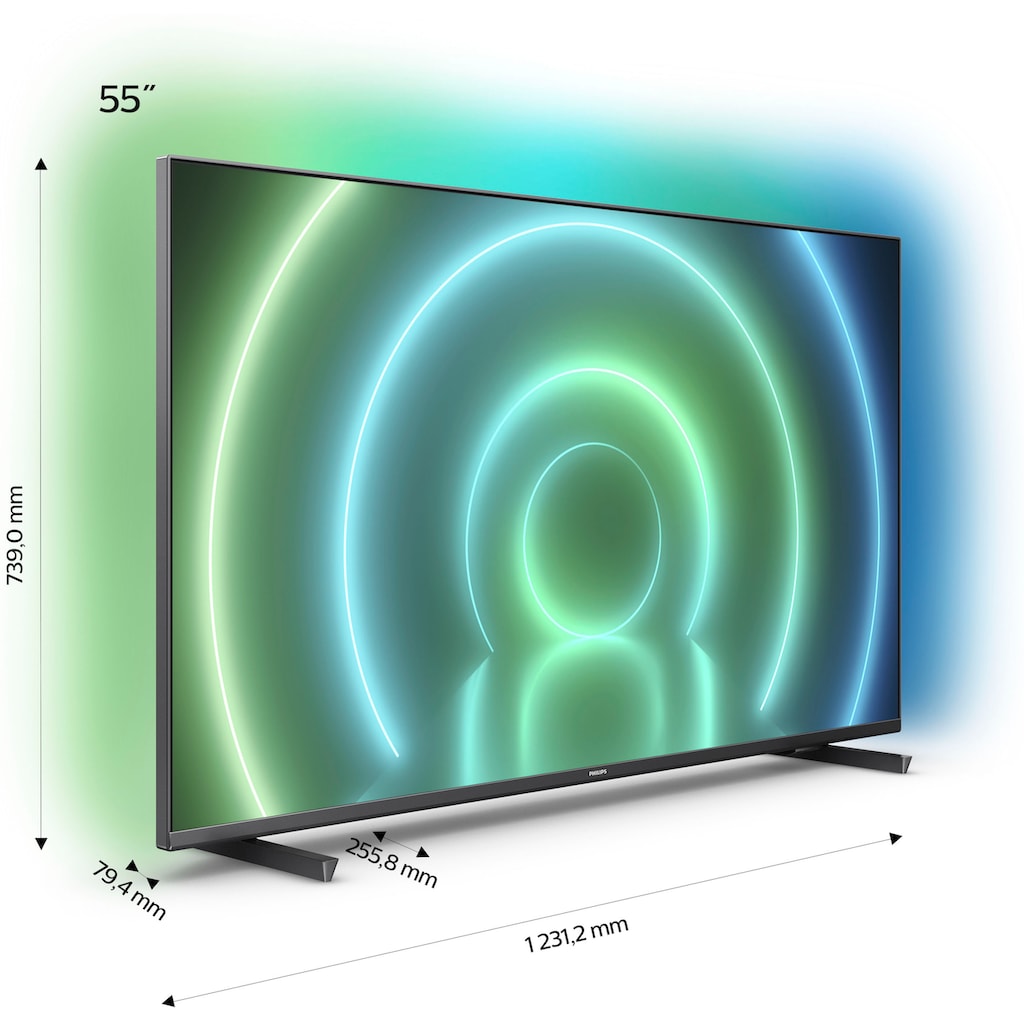 Philips LED-Fernseher »55PUS7906/12«, 139 cm/55 Zoll, 4K Ultra HD, Android TV-Smart-TV, 3-seitiges Ambilight