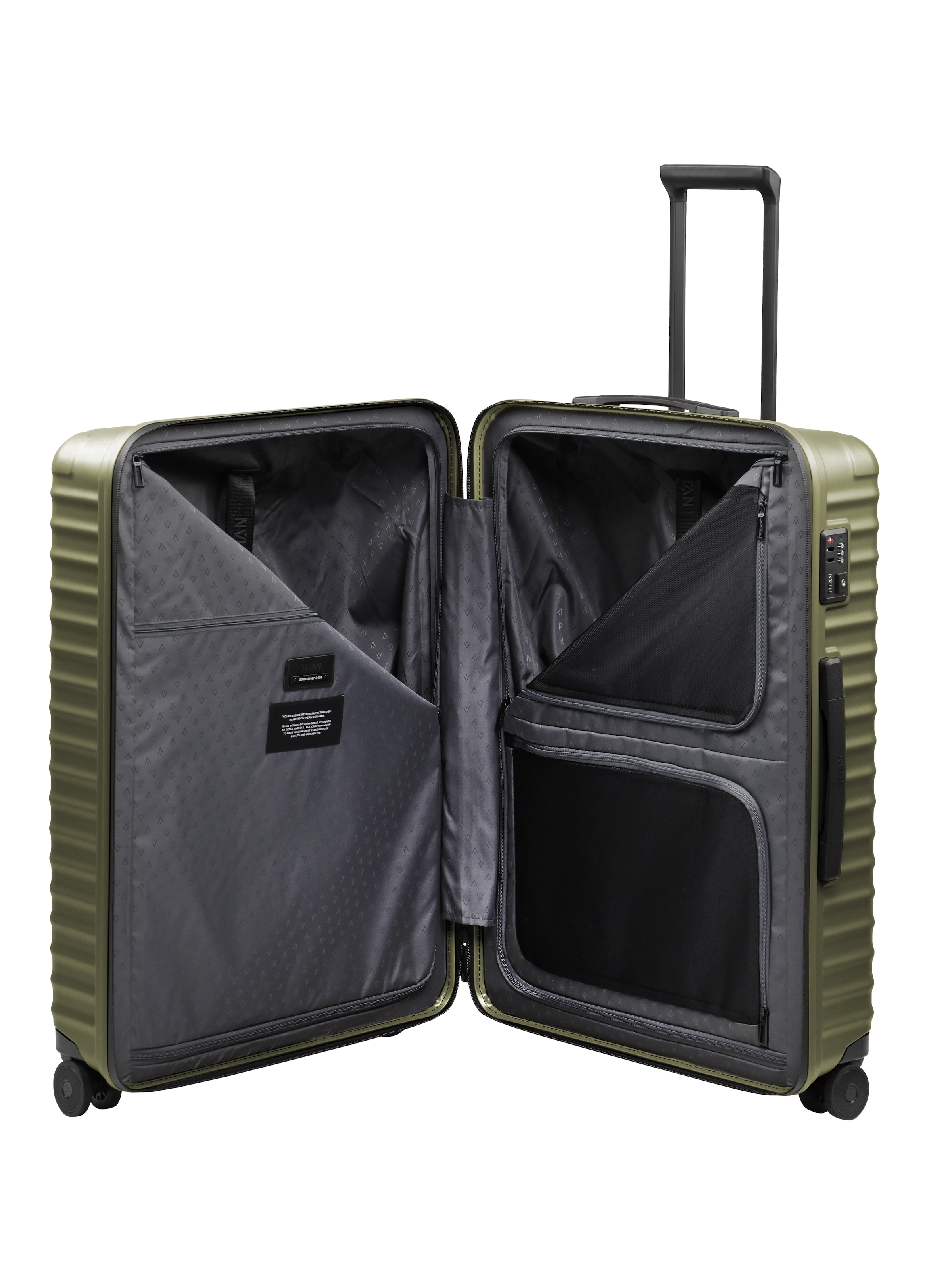 TITAN - Made in Germany Trolley »UPGRADE Koffer Hartschale« 100 l 4 Rollen mit kratzresistenter Oberfläche und cleverer Innenaufteilung