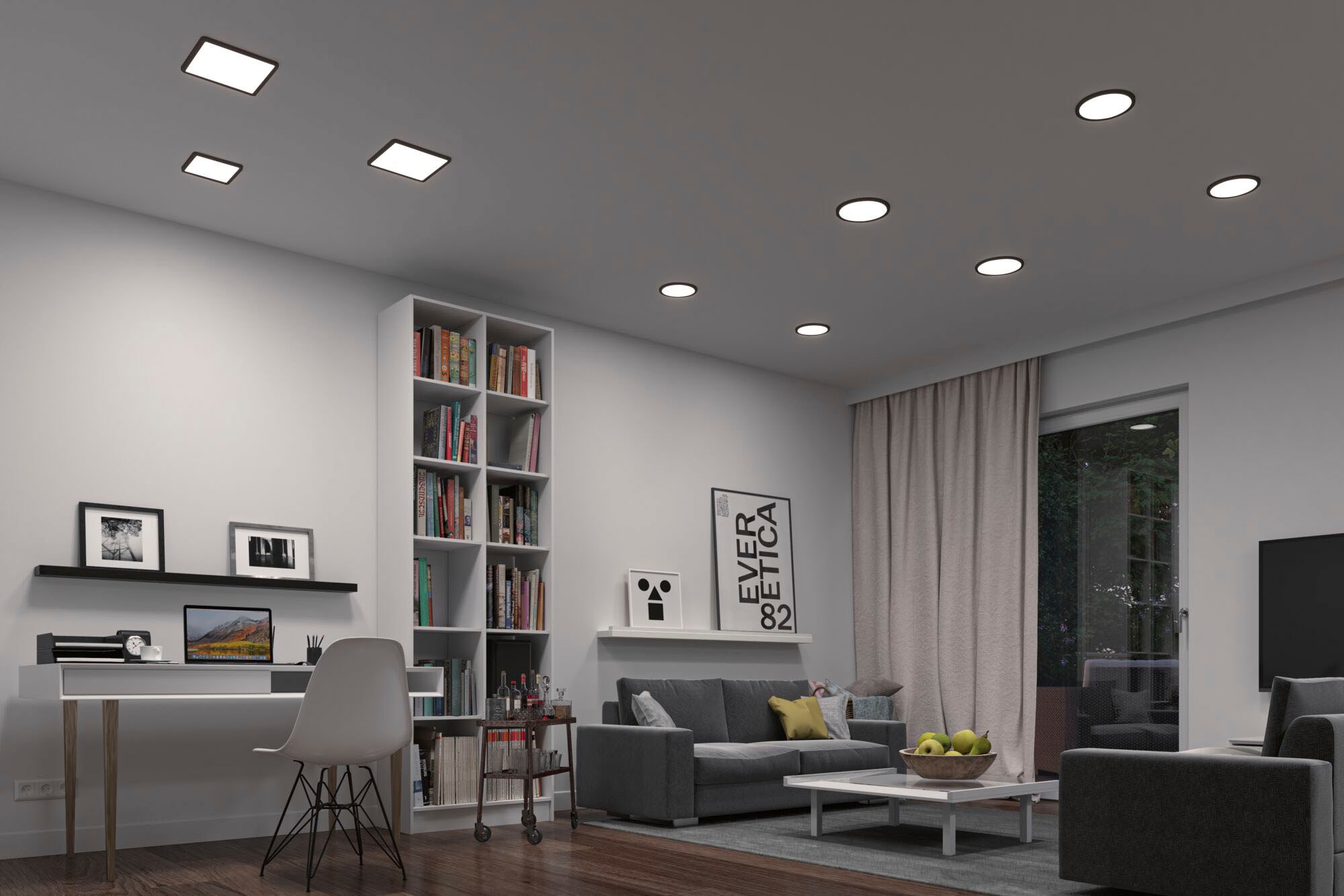 Paulmann LED Einbauleuchte »VariFit LED Einbaupanel Areo IP44 rund 175mm 4000K Schwarz dimmbar«, 1 flammig, VariFit LED Einbaupanel Areo IP44 rund 175mm 4000K Schwarz dimmbar