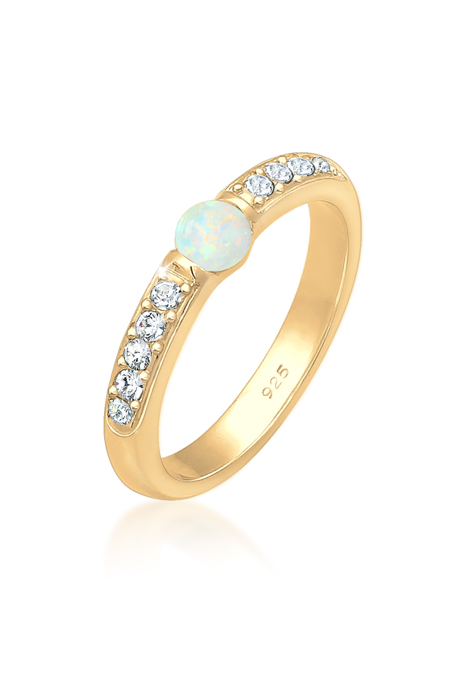 Elli Premium Trauring »Ring Opal Kristalle 925er Sterling Silber«