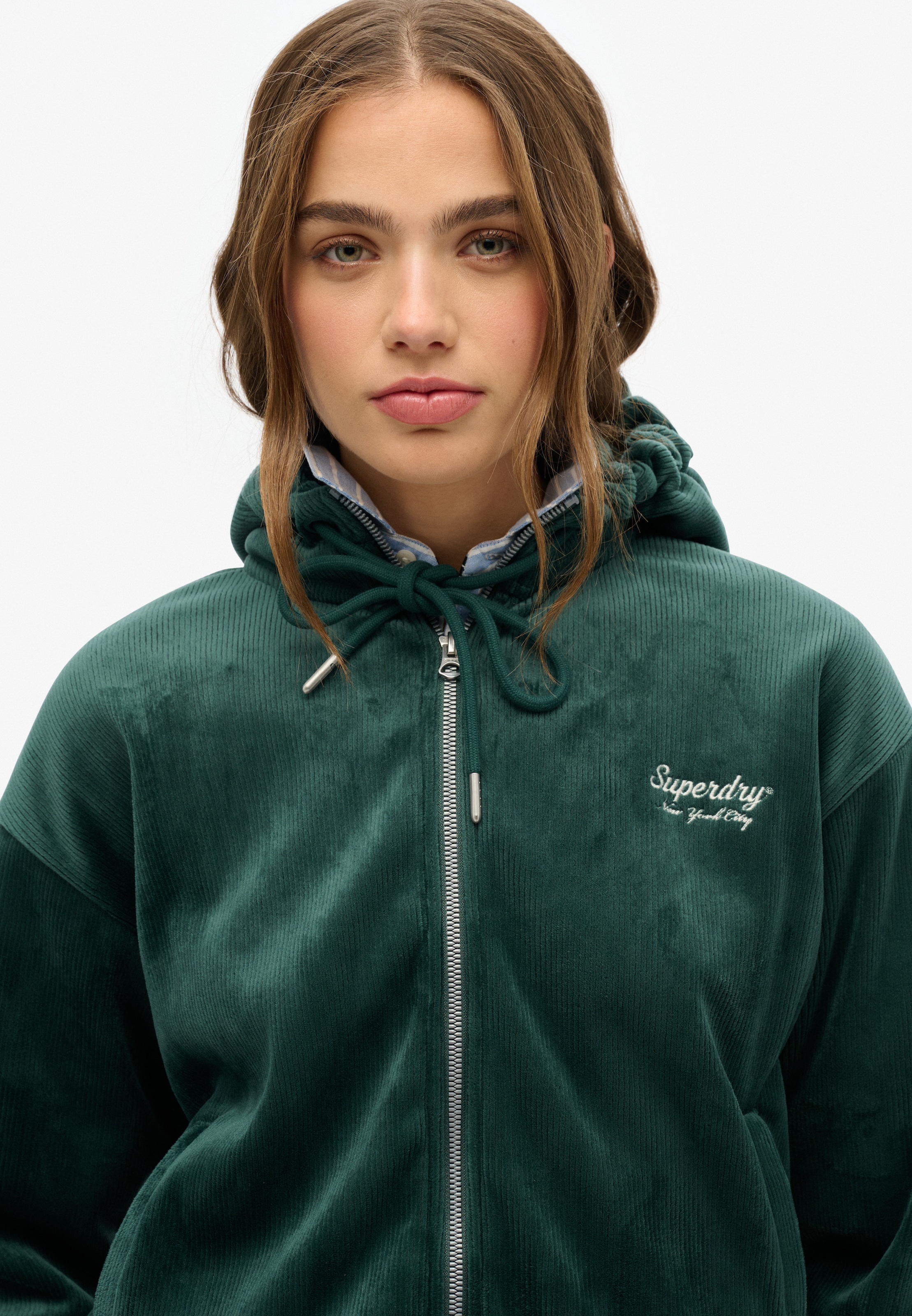 Superdry Kapuzensweatjacke »COUNTRY CLUB VELOUR ZIP HOOD«