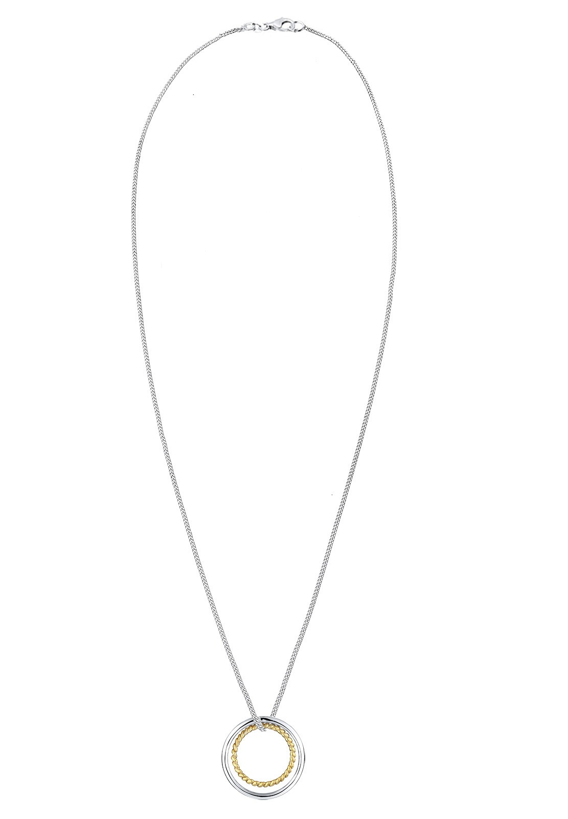 Elli Lange Kette »Halskette Kreis 925 Sterling Silber Bicolor«