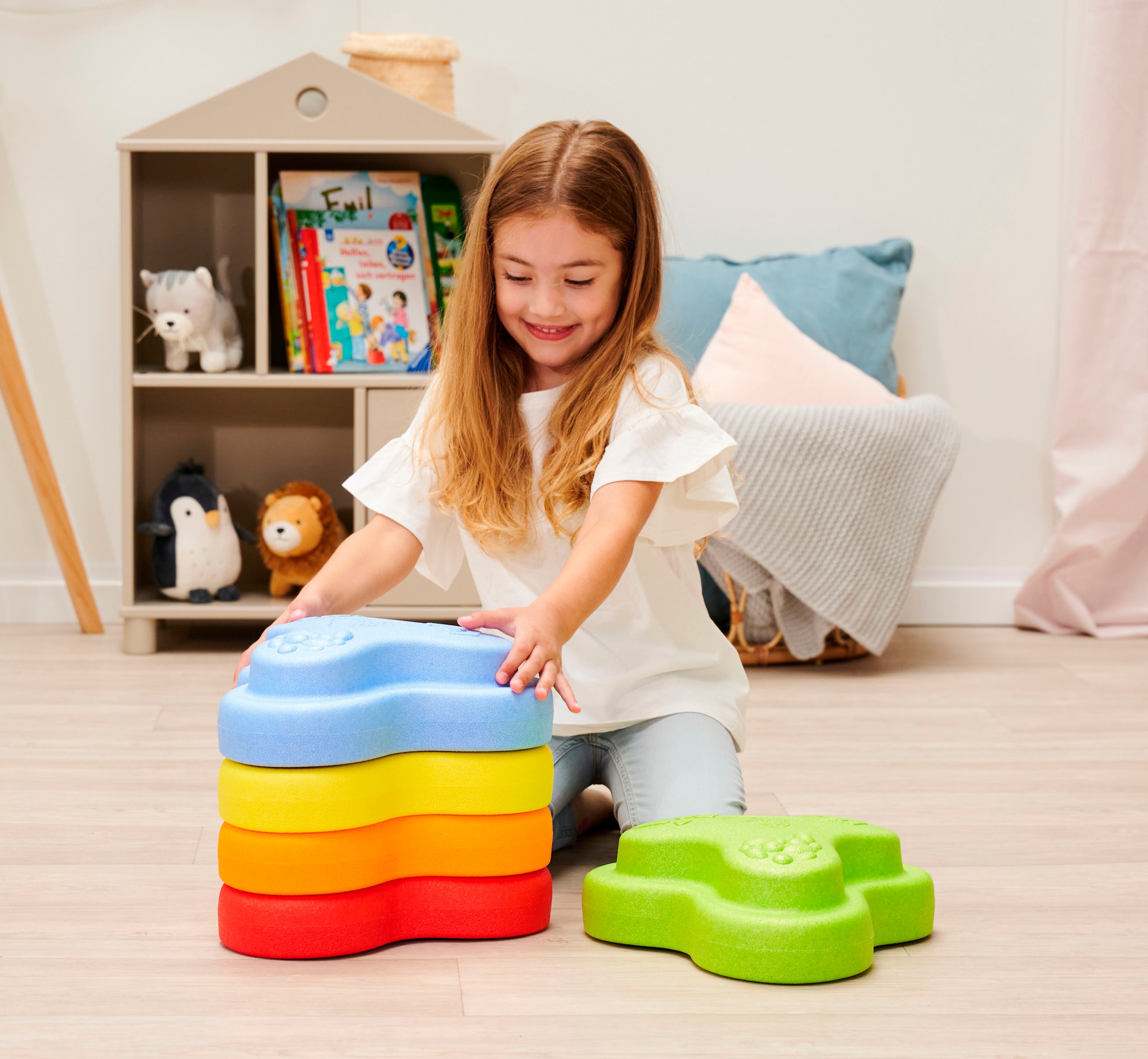 BIG Balancetrainer »BIG Heppy Rocks, Spielsteine«, (Set, 5 tlg.), mit drei verschiedenen Oberflächenstrukturen