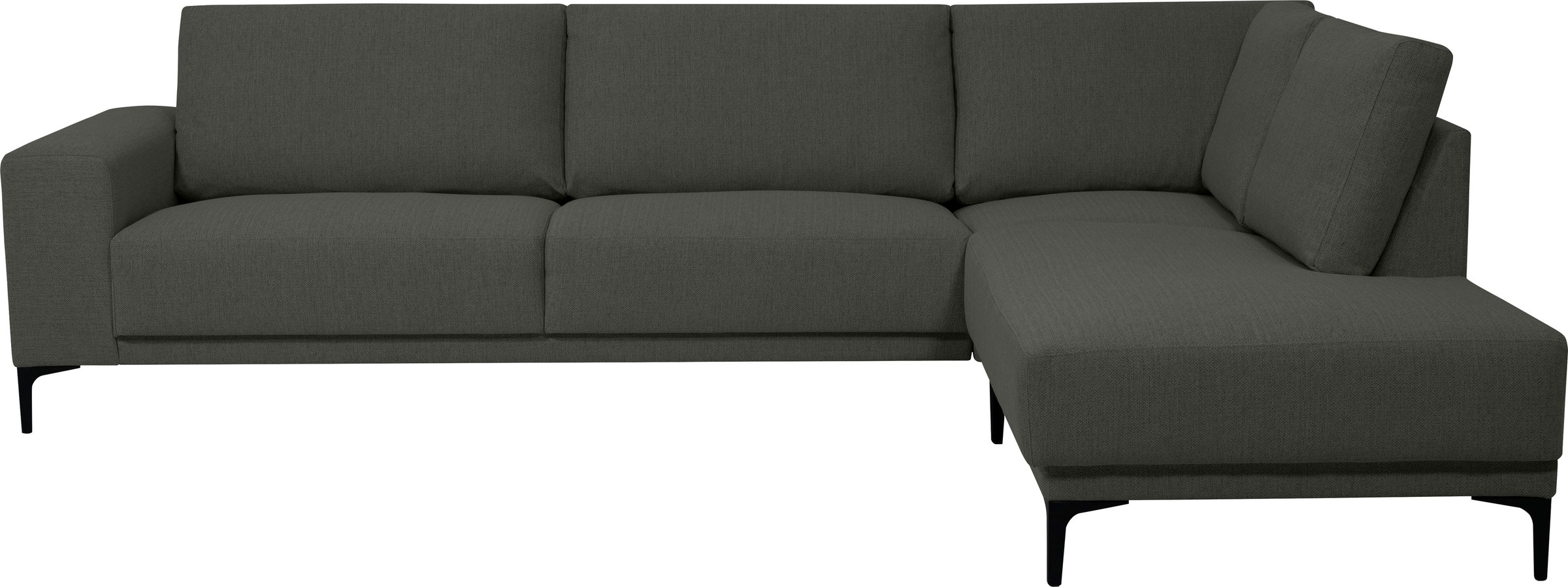 Places of Style Ecksofa »Xander, L-Form,«, Breite 289 cm, Webstoff, Soft-Touch Chenille, schwarze Metallfüße