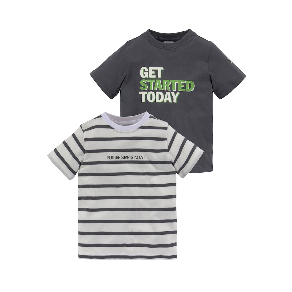 KIDSWORLD T-Shirt »TOMORROW IS TOO LATE« (Packung 2 tlg. 2er-Pack) Sprücheshirts