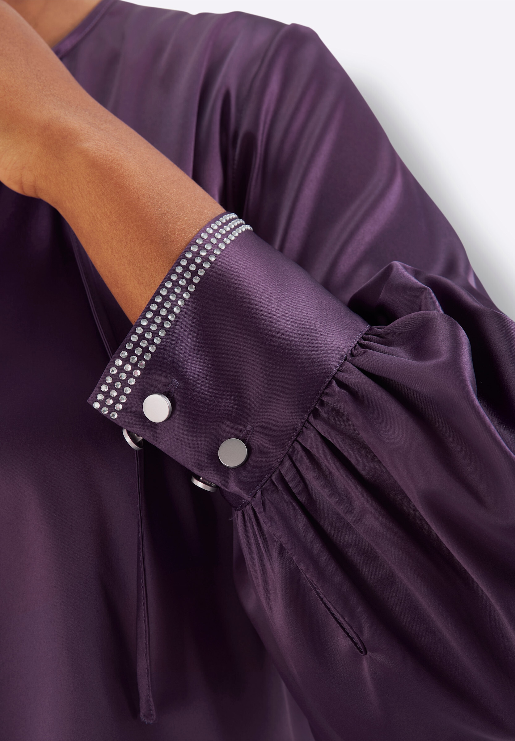 Sheego Longbluse »Tunika Tunika mit Strasssteinen«