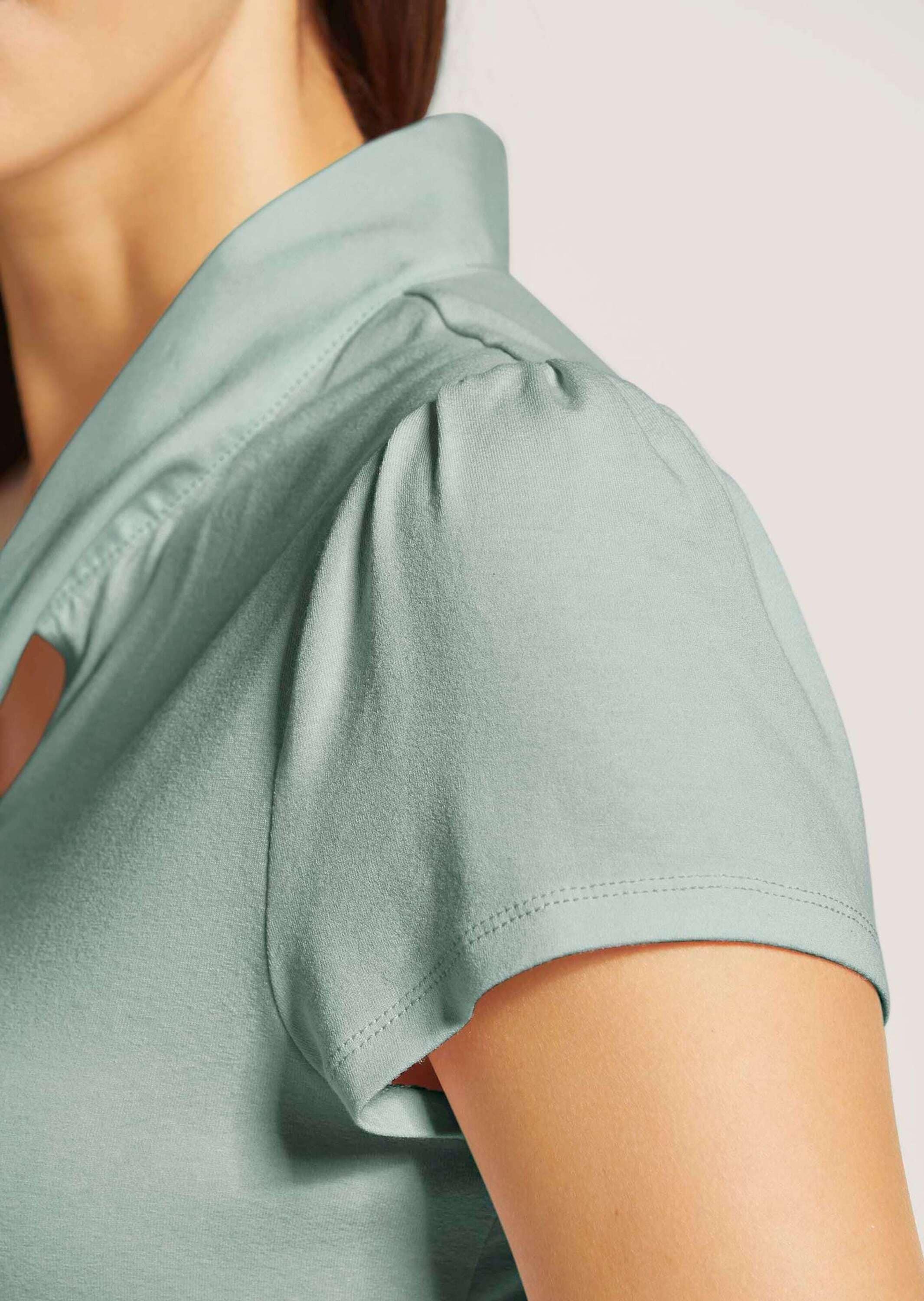 MADELEINE Kurzarmshirt »Blusenshirt Kurzarmoberteil mit Schluppe« Glanzbänder die zur Schluppe gebunden werden