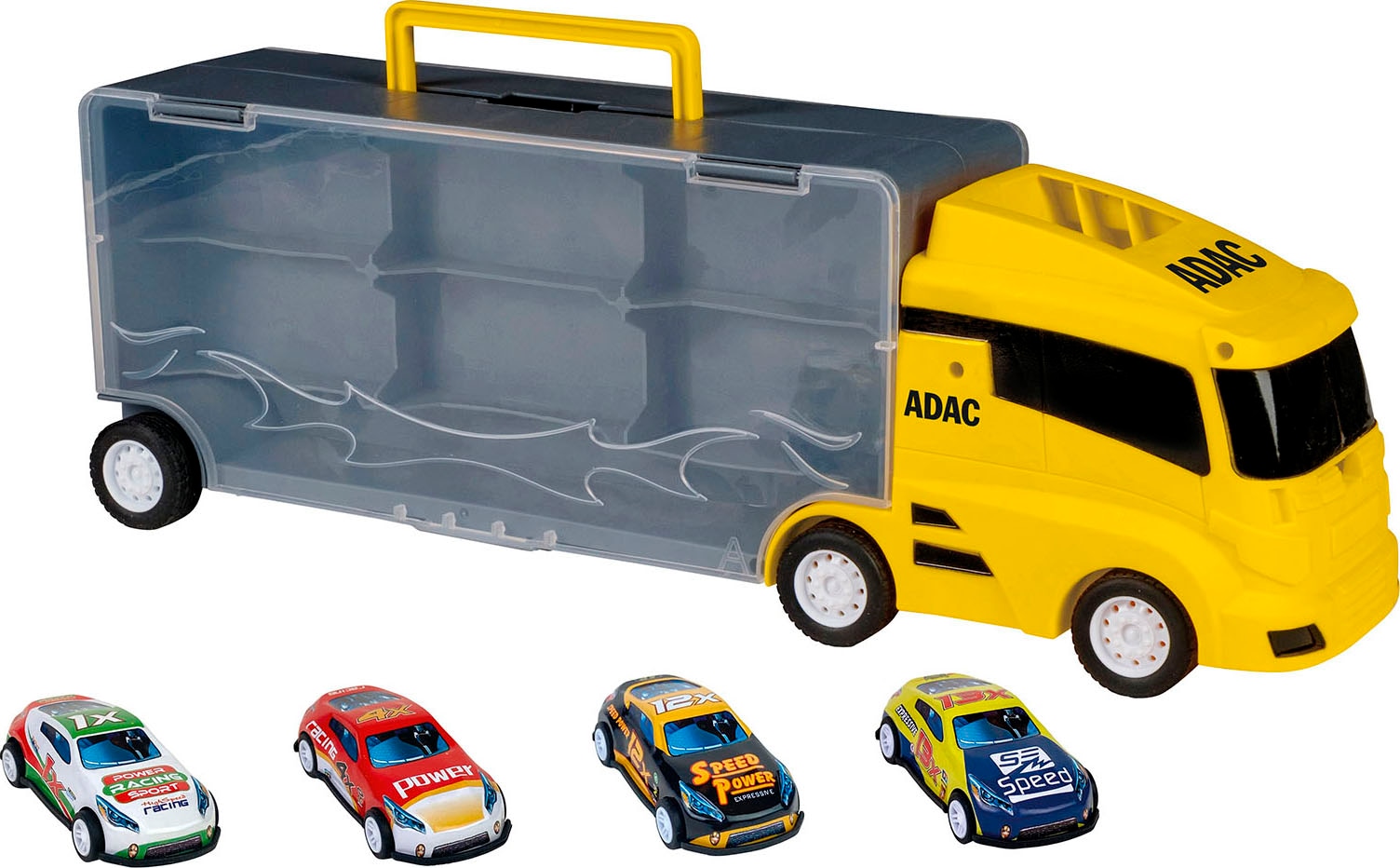 Happy People Spielzeug-LKW »ADAC Autotransporter Koffer«, inklusive 4 Autos