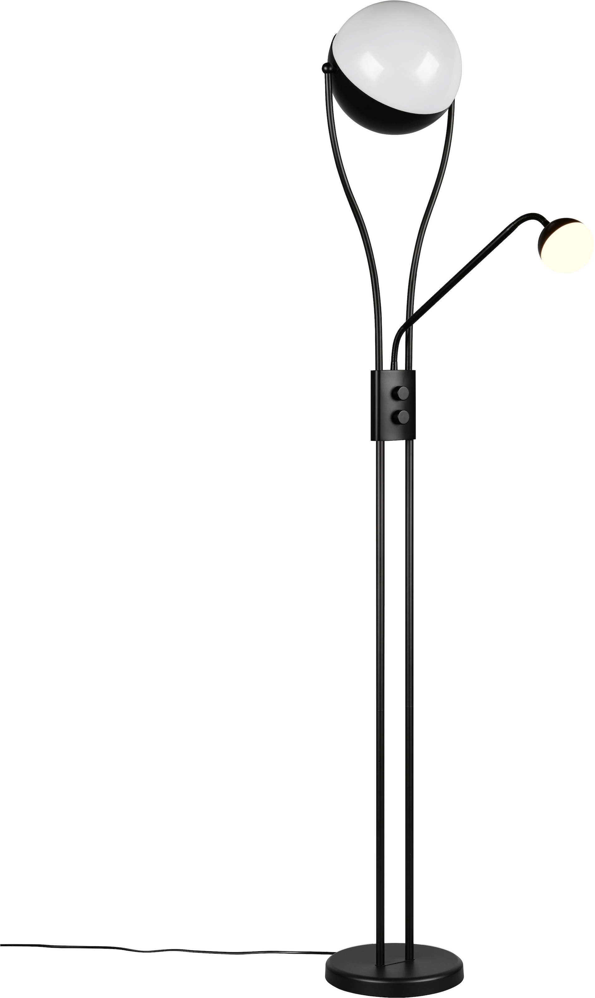 TRIO Leuchten LED Stehlampe »CHRIS, LED Stehleuchte, mit Lesearm, Drehdimmer« LED-Board 1 Stk. Warmweiß flexibles Leselicht getrennt schalten + dimmen, warmweißes Licht 3000K