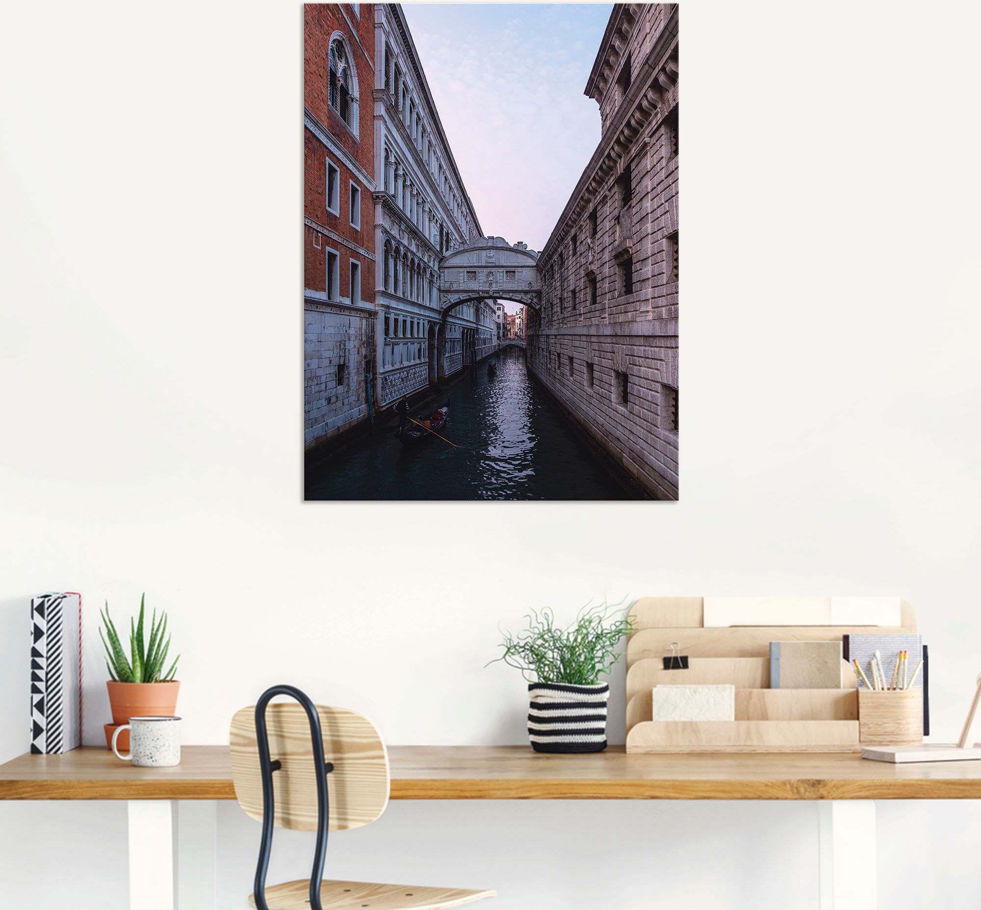 Artland Wandbild »Blick auf die Seufzerbrücke in Venedig«, Brücken, (1 St.), als Alubild, Leinwandbild, Wandaufkleber oder Poster in versch. Größen