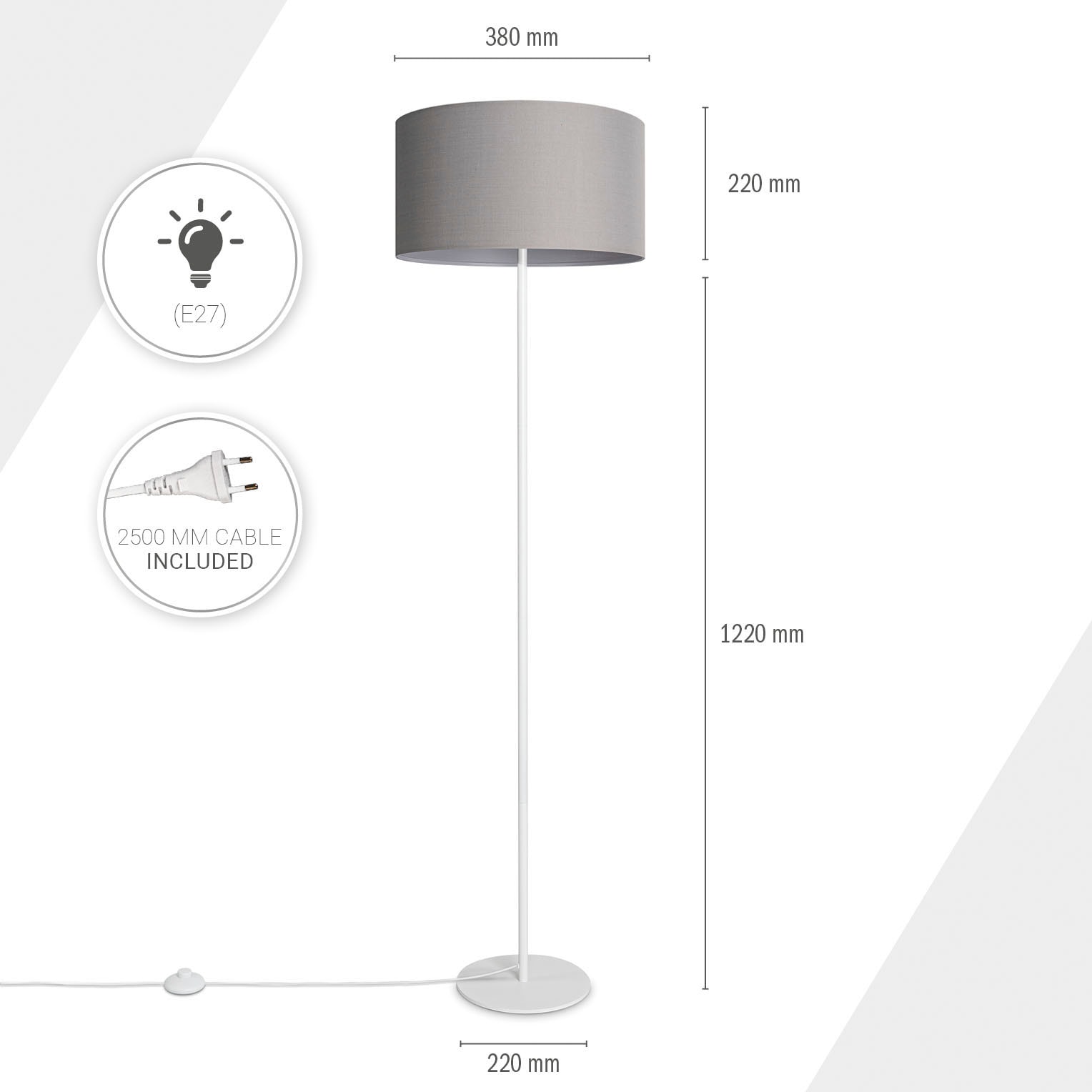 Paco Home Stehlampe Schlafzimmer, »Uni LED 3 mit Color«, Modern E27 Einbeinig, Deko Jahren | Wohnzimmer flammig-flammig, Stehleuchte XXL 1 kaufen Garantie online
