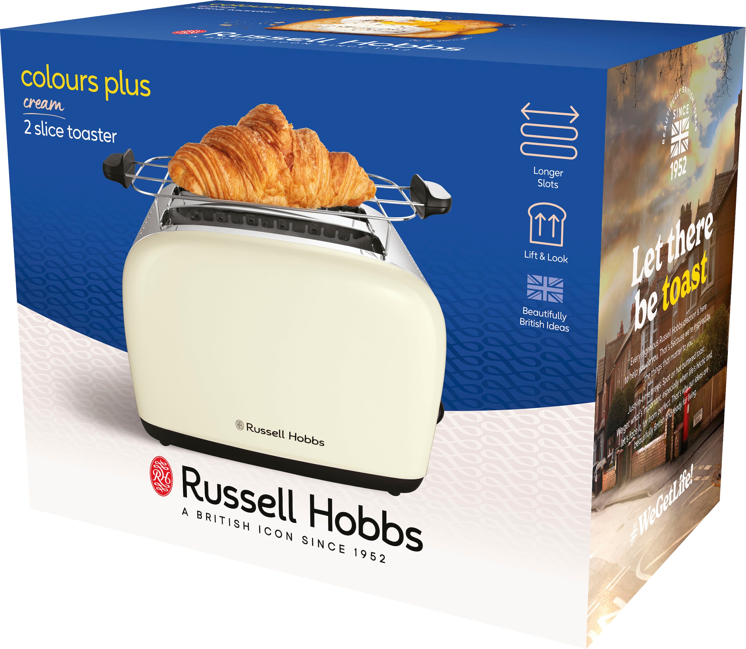 Russell Hobbs Colours Plus 2 Slice Cream Toaster