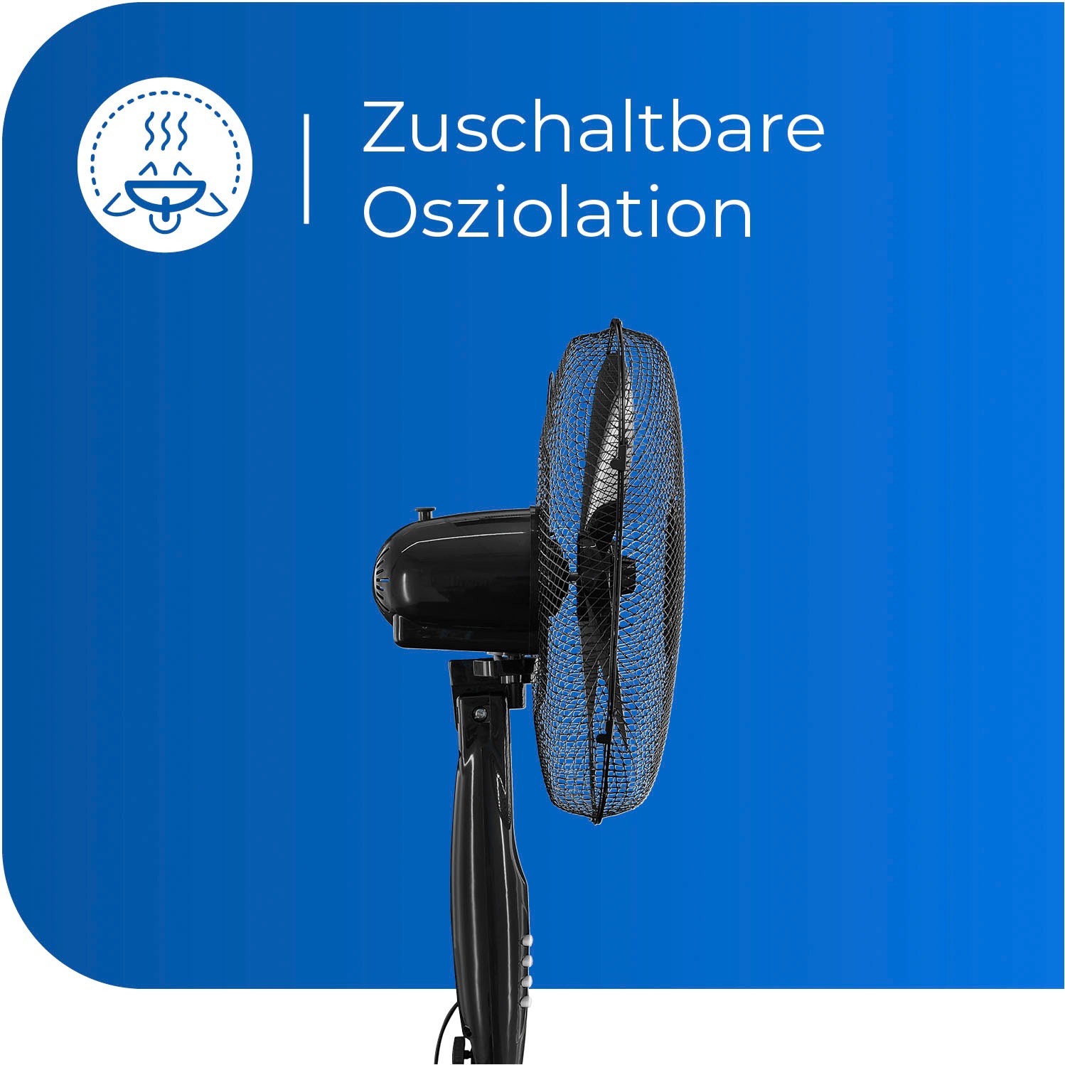 exquisit Standventilator »VS 35065 sw«, Ø 40 cm, inkl Oszillation & 50 W Leistung, schwarz