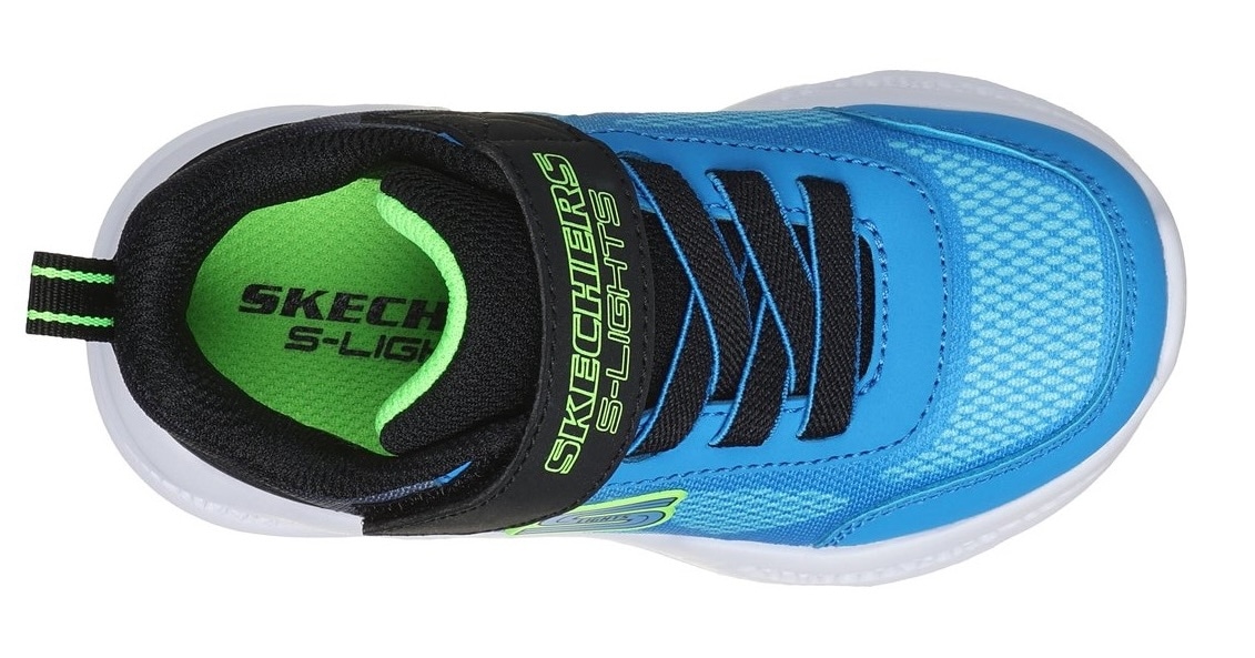 Skechers Lauflernschuh »SKECHERS METEOR-LIGHTS«, Blink,-Klettschuh zum Schlüpfen, Neon, Größenschablone zum Download