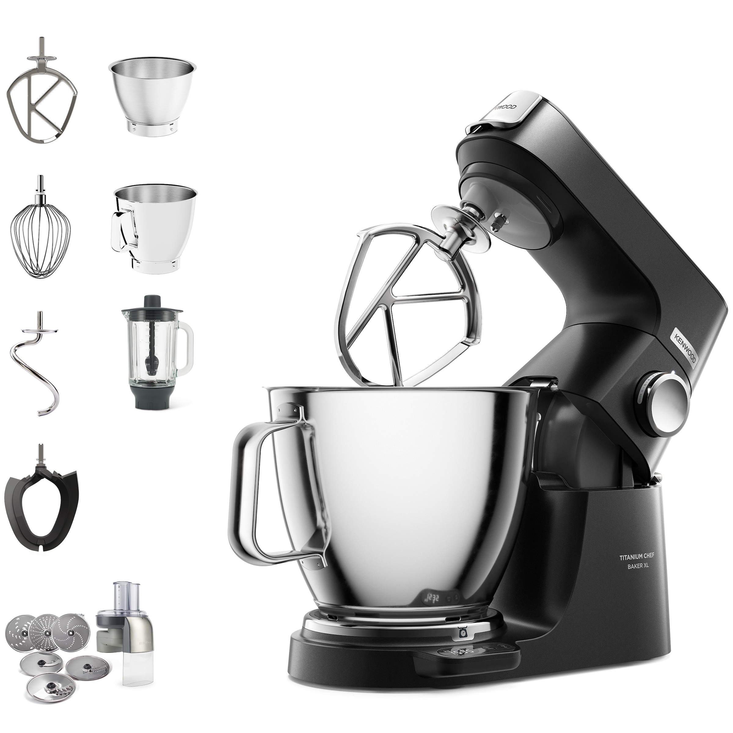 KENWOOD Küchenmaschine »Titanium Chef Baker XL KVL85.004BK, Zubehör, Gratis Wert UVP 319,-"«,...