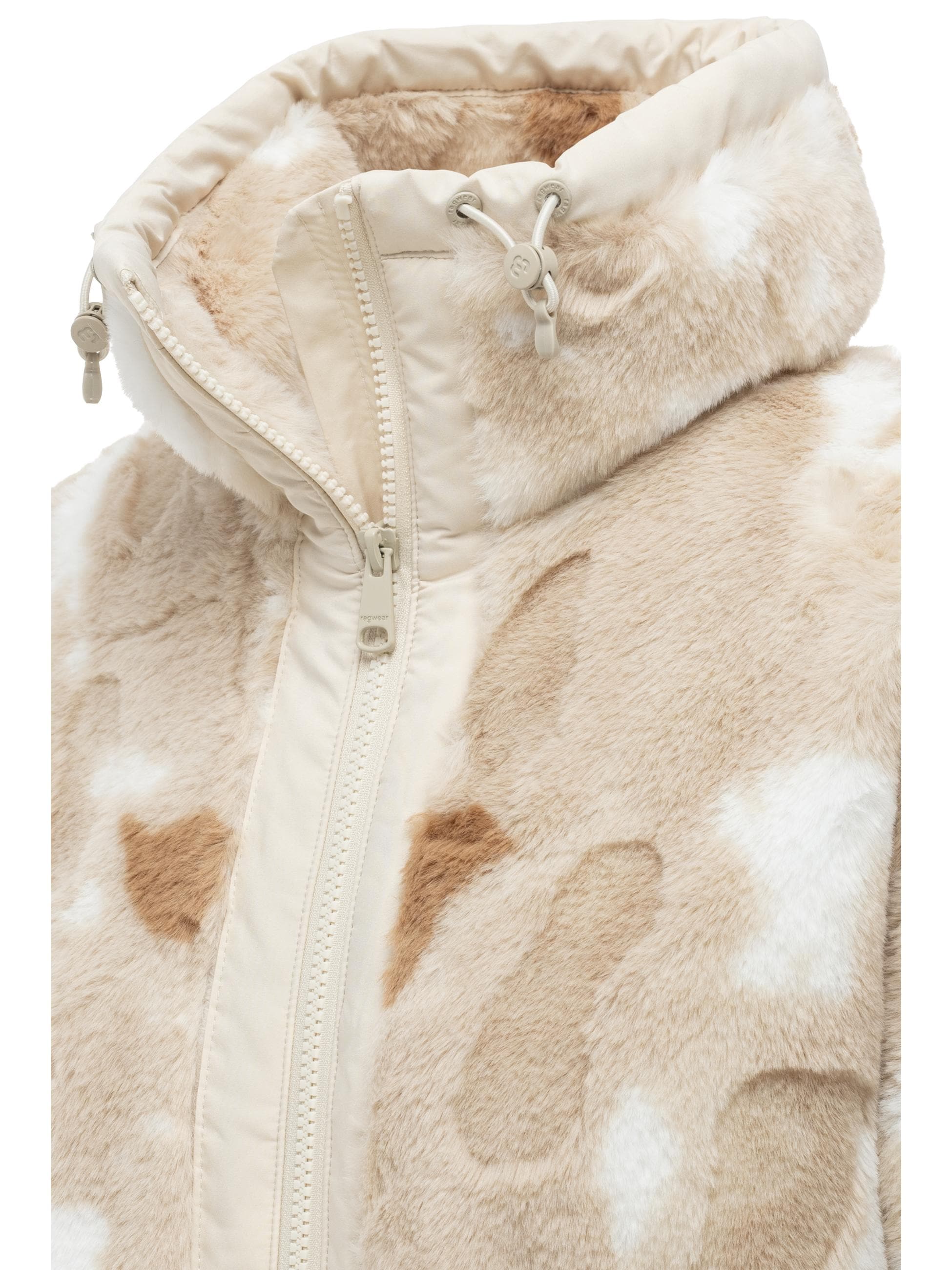 Ragwear Fellimitatjacke »Fellimitatjacke Nordicka Y« ohne Kapuze Ultraleichte Plüschjacke mit Stehkragen, winddicht