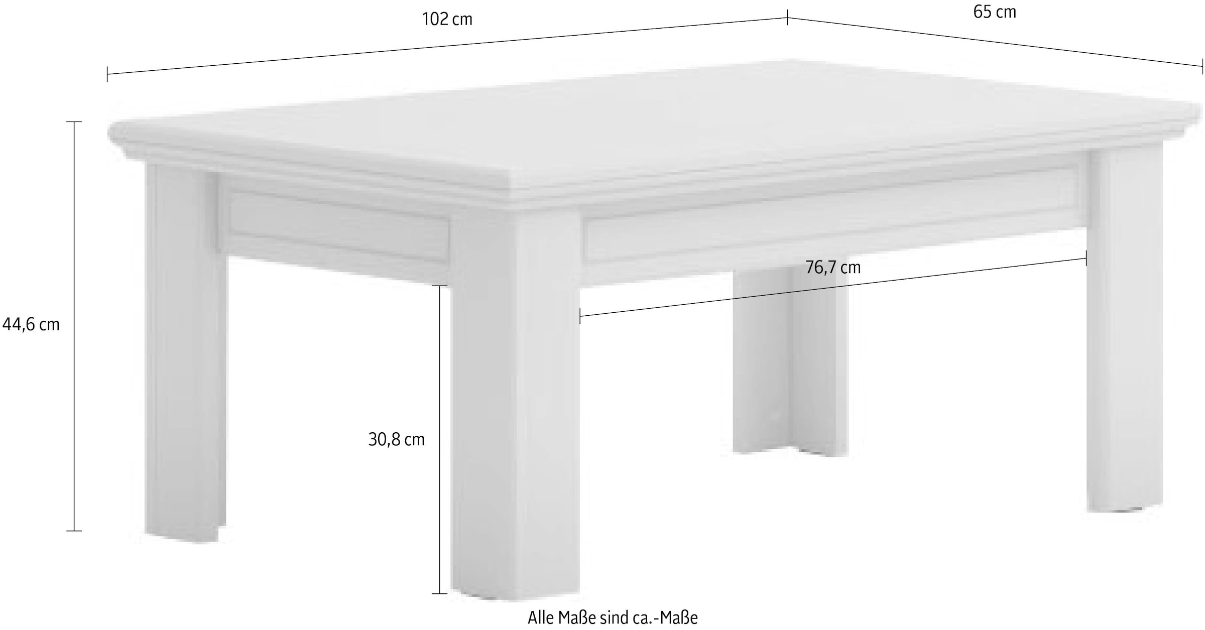 Home affaire Couchtisch »Evergreen«, hochwertig UV-lackiert, Breite 102cm
