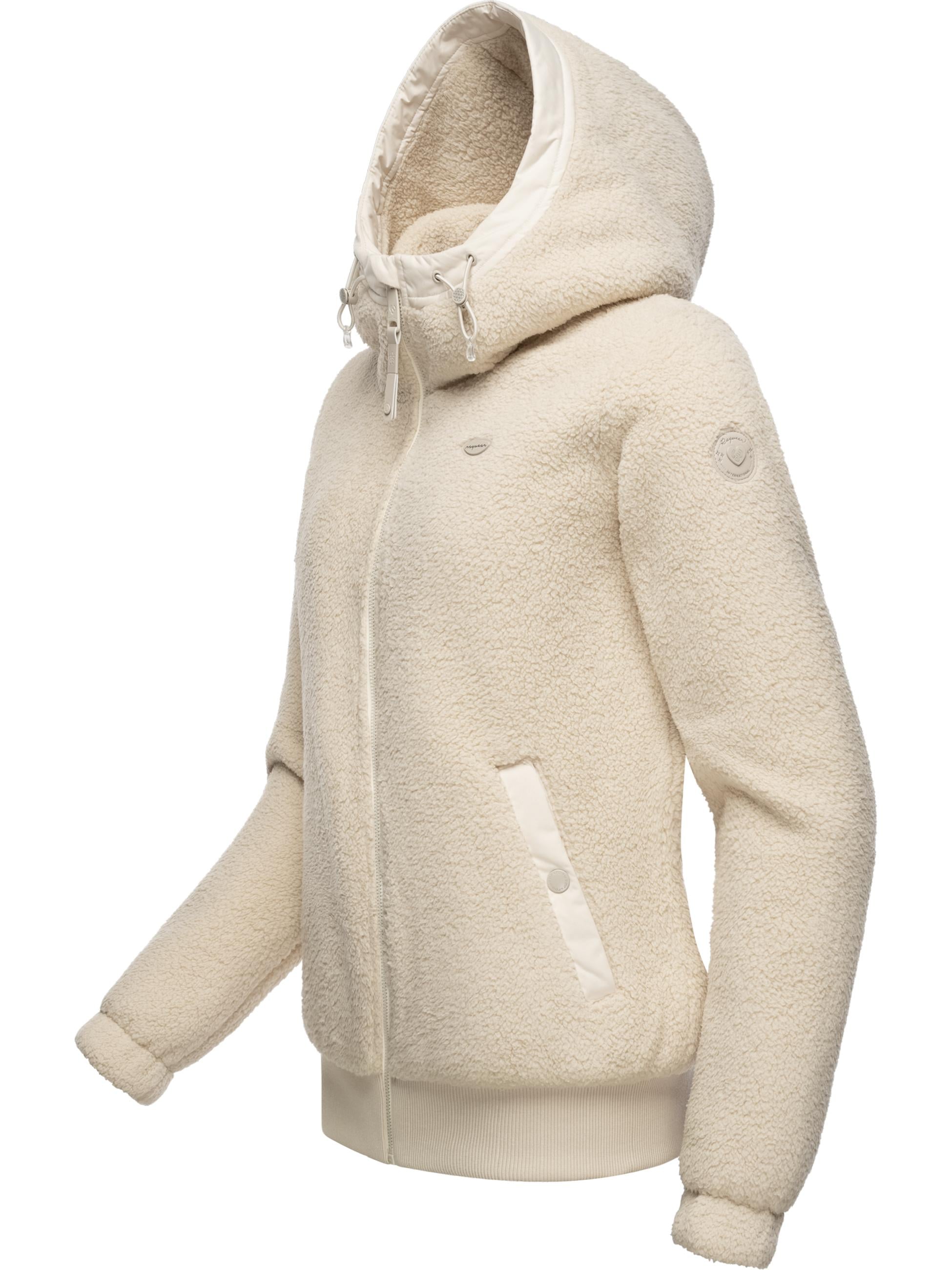 Ragwear Outdoorjacke »Übergangsjacke Cousy Short«, mit Kapuze, flauschige Übergangsjacke mit Teddyfell und Kapuze