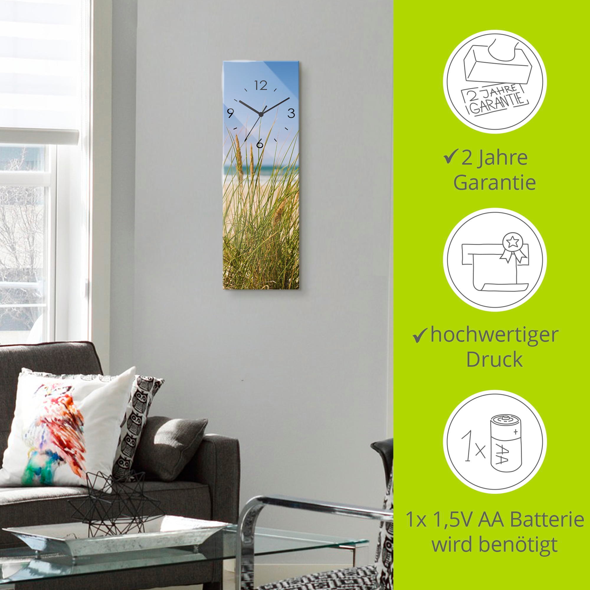 Artland Wanduhr »Dünengras« wahlweise mit  Quarz- oder Funkuhrwerk, lautlos ohne Tickgeräusche