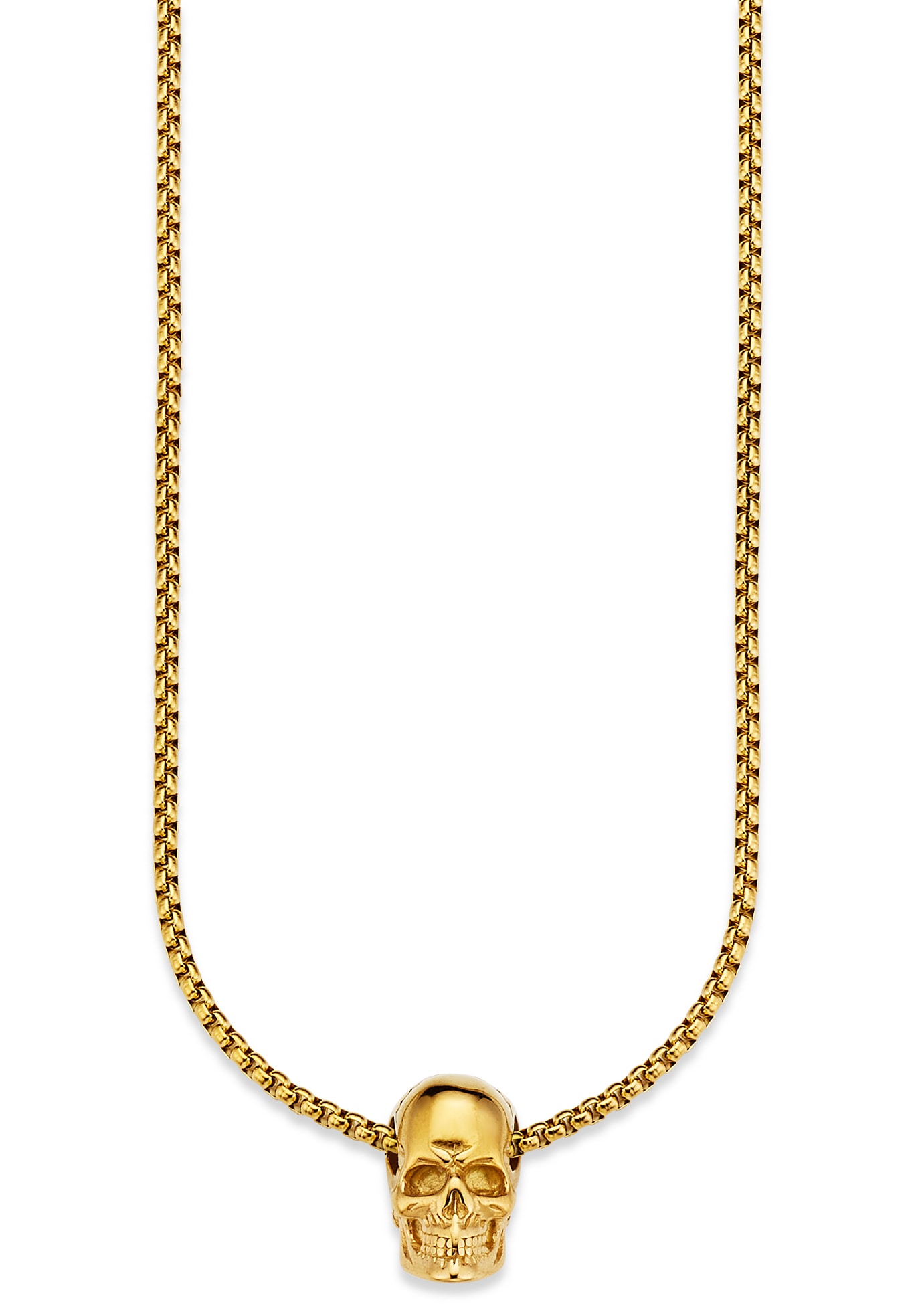 Bruno Banani Kette mit Anhänger "Schmuck Geschenk Halskette Scull Totenkopf Venezianerkette"