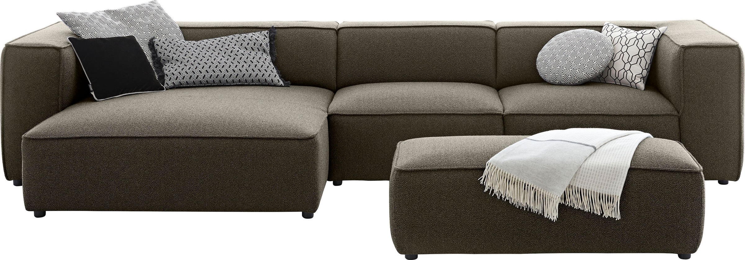 W.SCHILLIG Ecksofa »around-the-block«, mit eleganter Biese, mit Federkern, Breite 341 cm