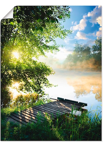 Artland Wandbild »Angelsteg am Morgen«, Gewässer, (1 St.), als Alubild, Leinwandbild,... kaufen