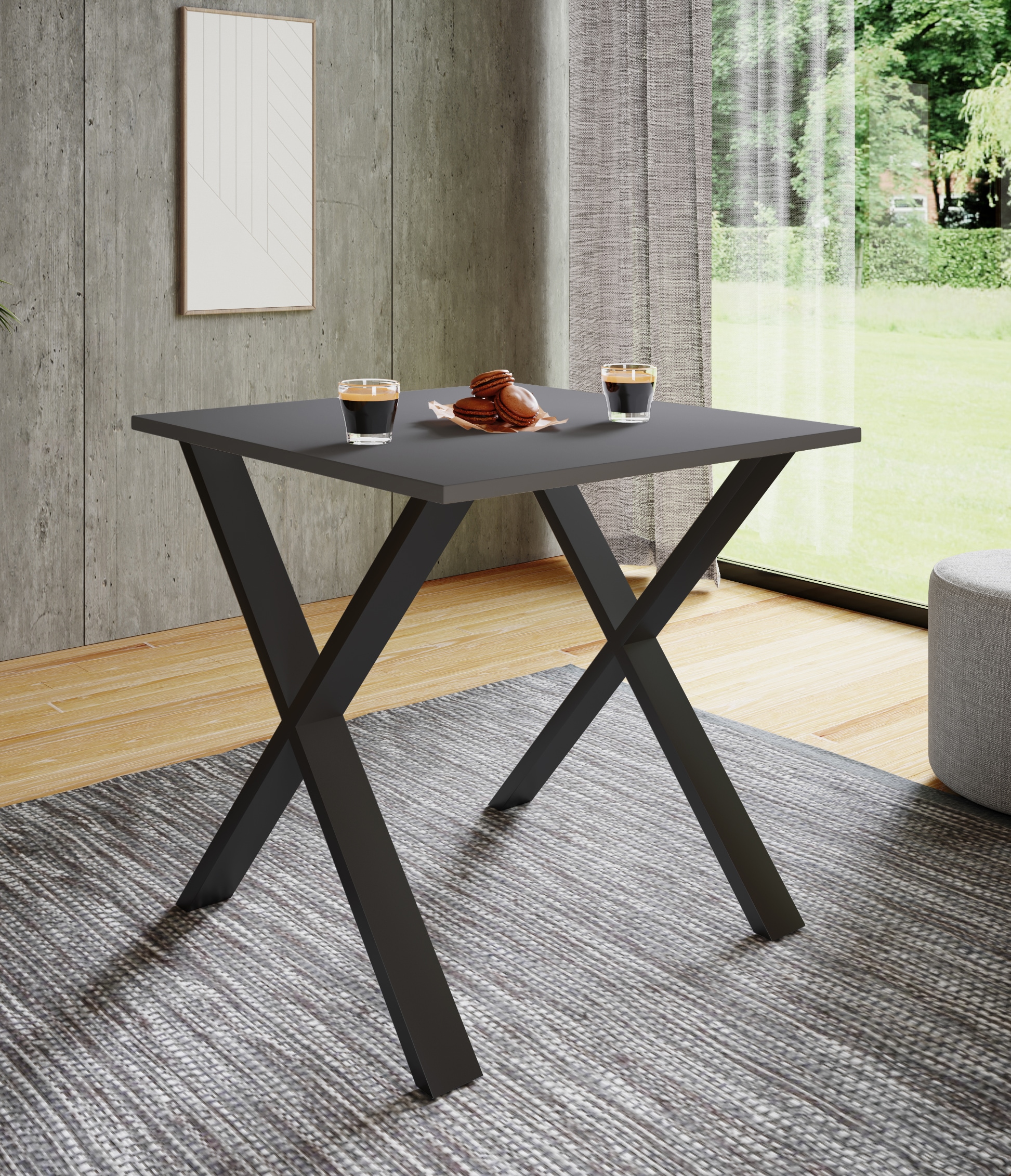 VCM Esstisch »Premium Holz Esstisch Küchentisch Xona X 80x80« 1 Stk. tlg.