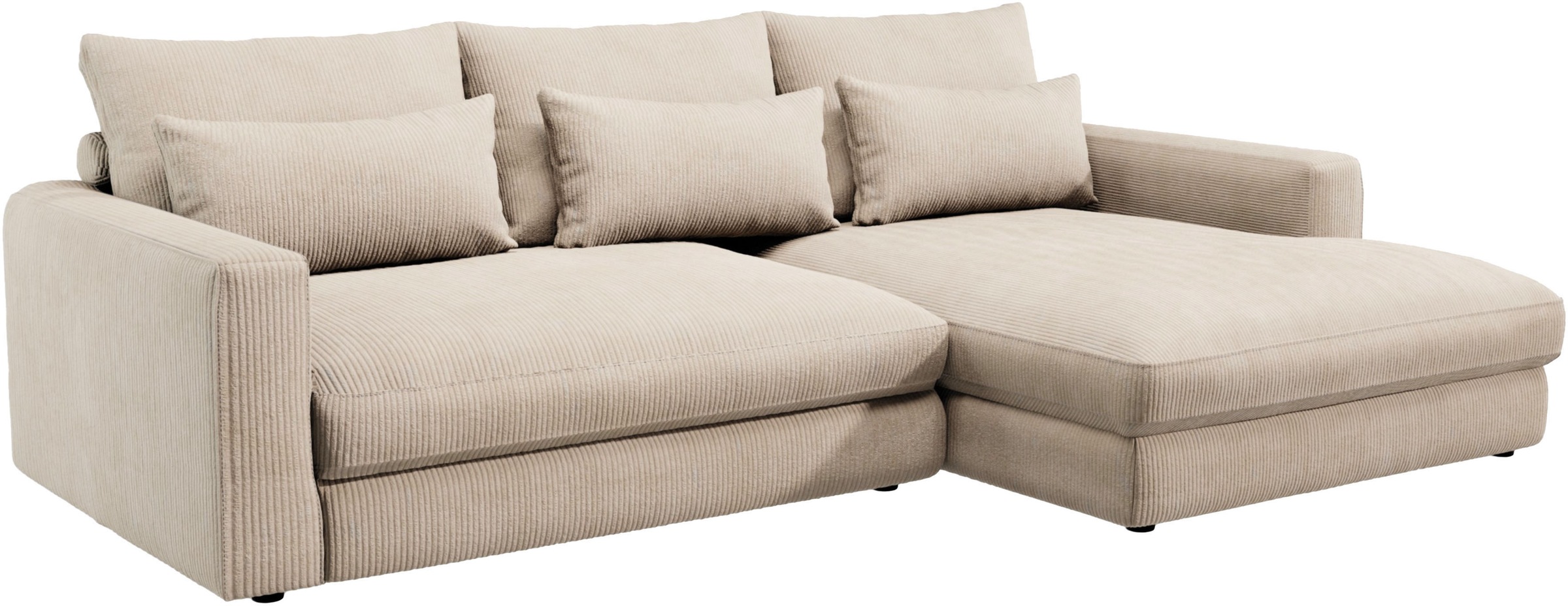 Home affaire Ecksofa »Darwin, viele Kissen, extra tiefe Sitzfläche, 271/89/171 (B(H/T)« gemütlich und weich, L-Form, mit extra softem Sitzkomfort, Cord