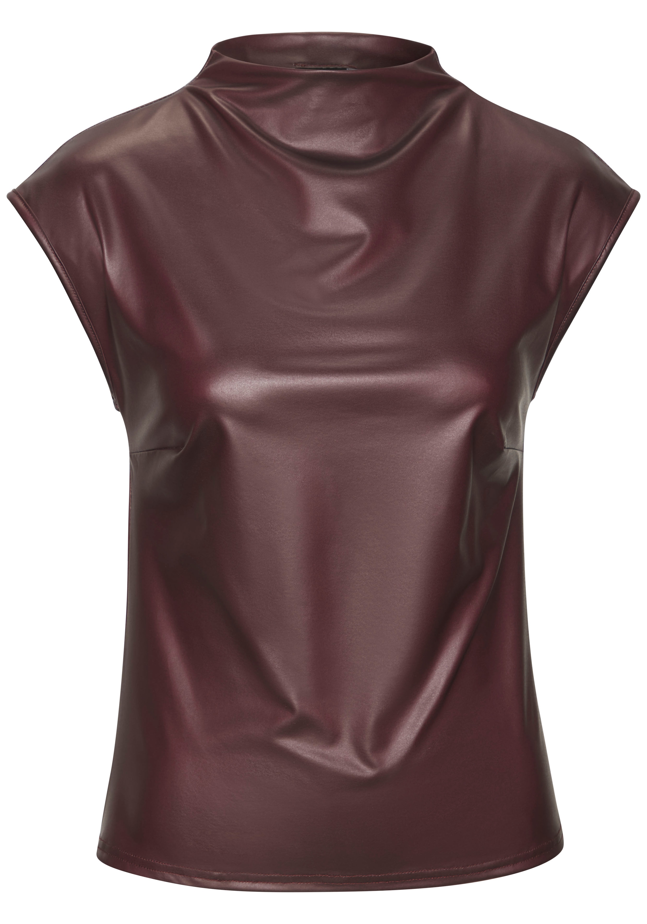 LASCANA Rundhalsshirt aus Lederimitat, Partytop