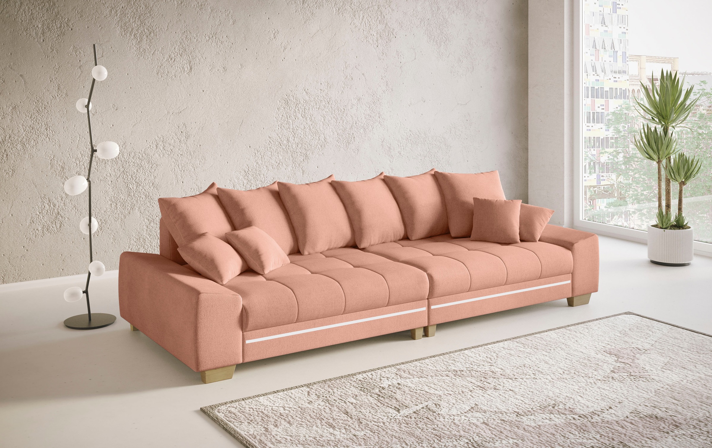 Mr. Couch Big-Sofa »Nikita II«, mit RGB-LED Beleuchtung, Kaltschaumpolsterung bis 140 kg belastbar