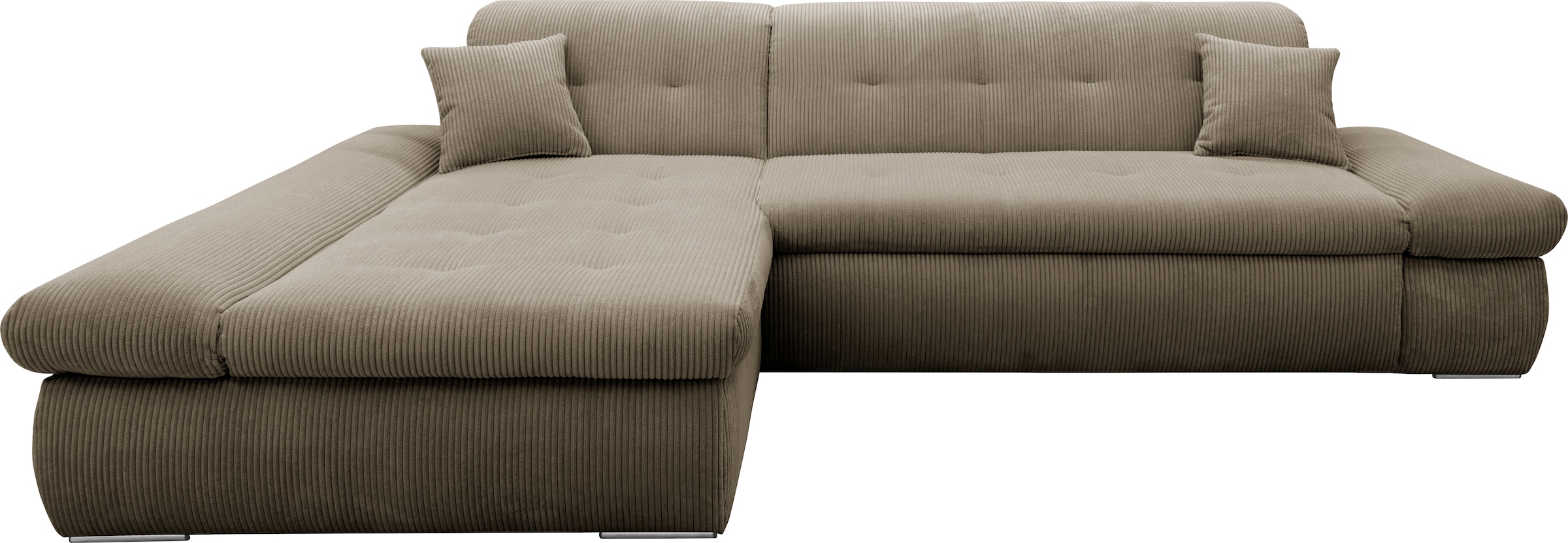 DOMO collection Ecksofa »Moric Luxus - B/T/H 300/172/80 cm, XXL-Format«, L-Form, 140kg Belastung/Sitz, in Cord, Chenille, Kunstleder