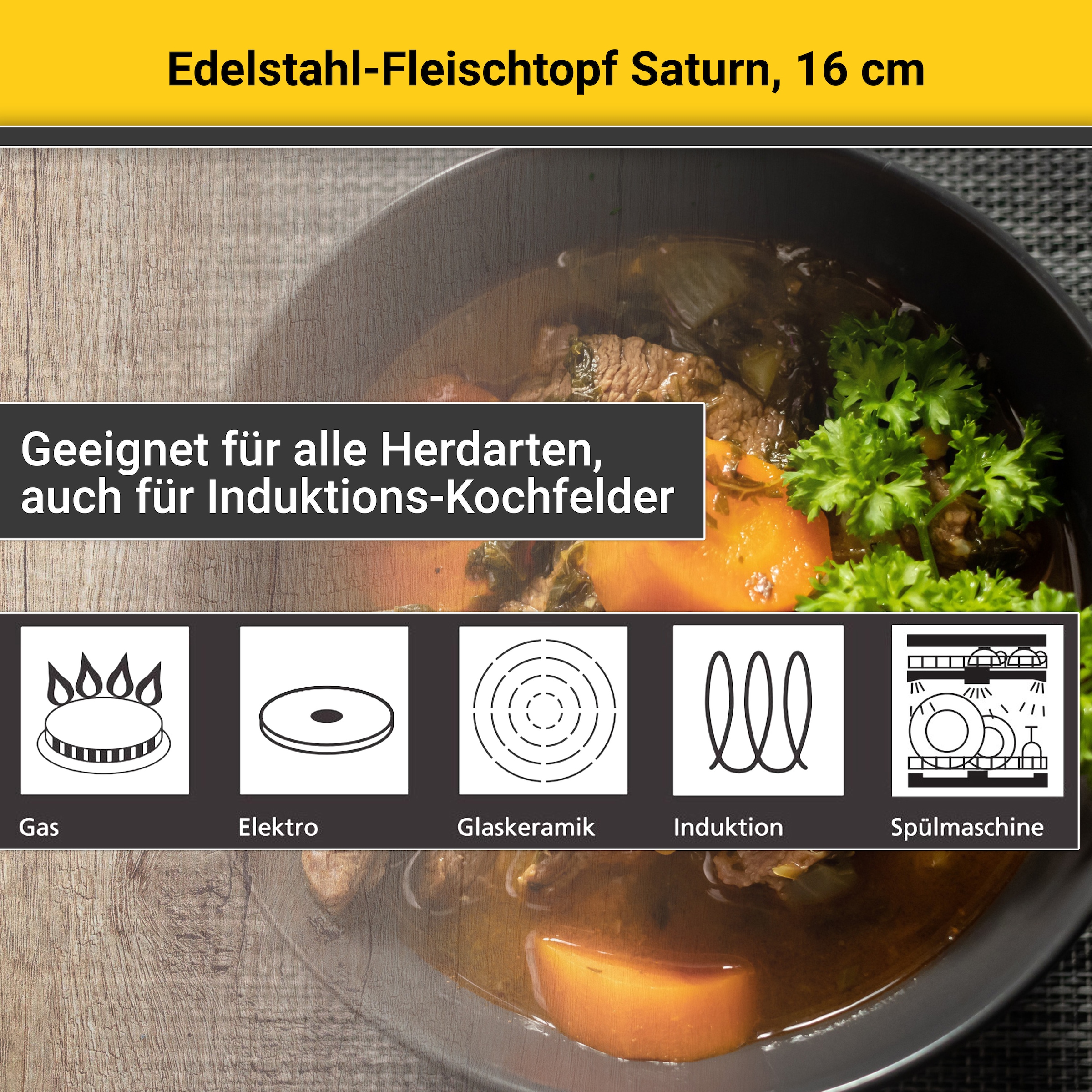 Krüger Fleischtopf »Saturn« 1 Stk. tlg. Edelstahl