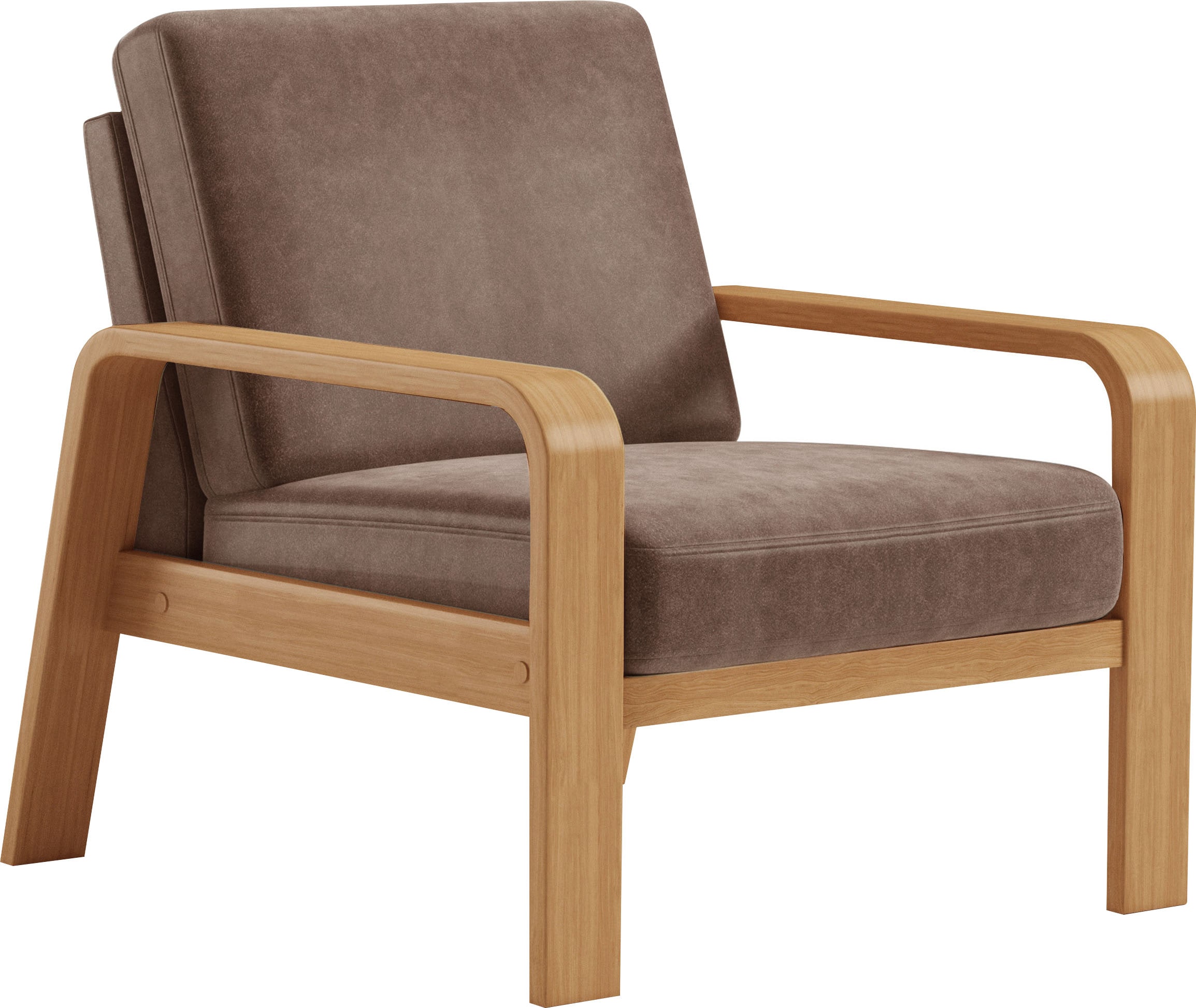 sit&more Sessel »Kolding«, Armlehnen aus eichefarbigem Buchenholz, verschiedene Bezüge und Farben