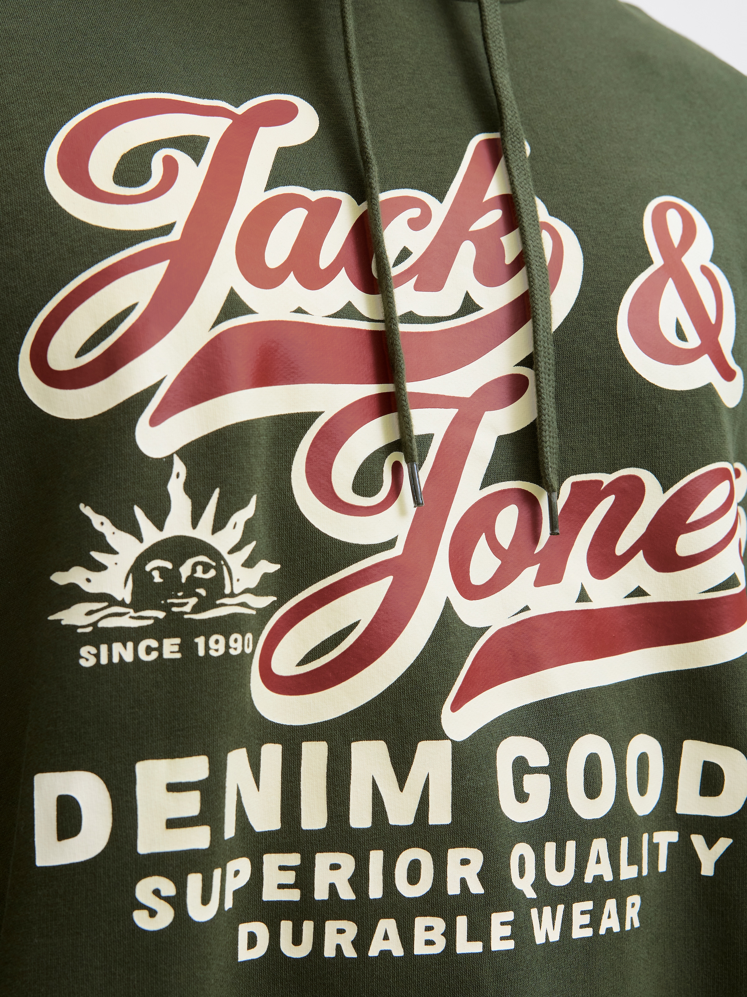 Jack & Jones PlusSize Hoodie »JJELOGO SWEAT HOOD 2 COL 24/25 NOOS PLS«, mit Logo Frontprint
