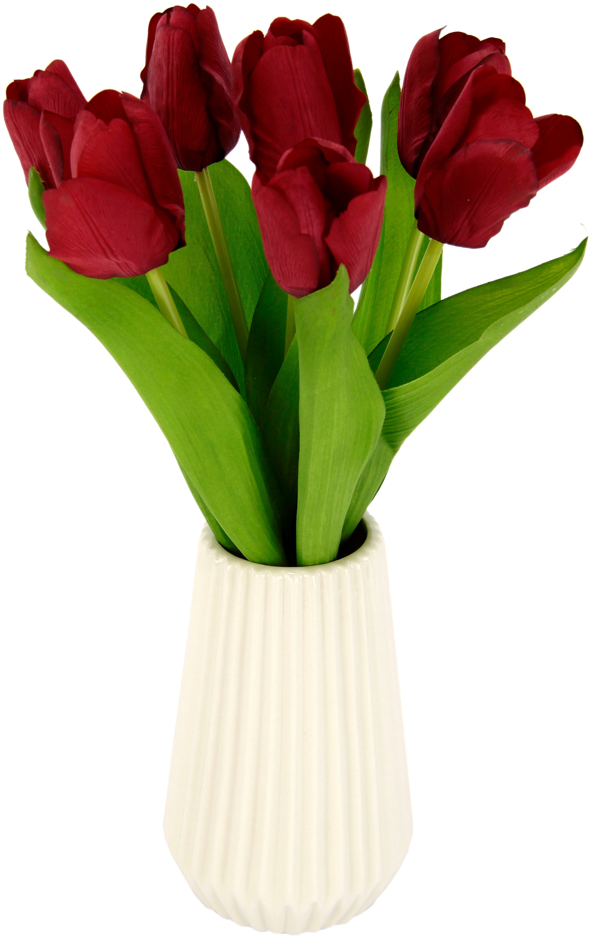 I.GE.A. Kunstblume »Real-Touch-Tulpen«, Vase aus Keramik bequem bestellen