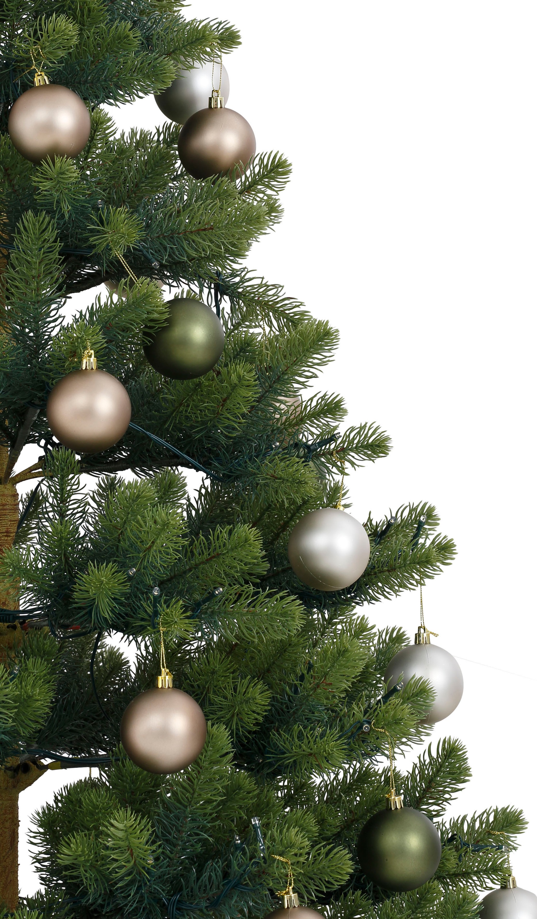 Creativ deco Künstlicher Weihnachtsbaum »Höhe: 150 cm, Fertig geschmückt«, mit 60 Kugeln und LED Beleuchtung, ohne weitere Deko
