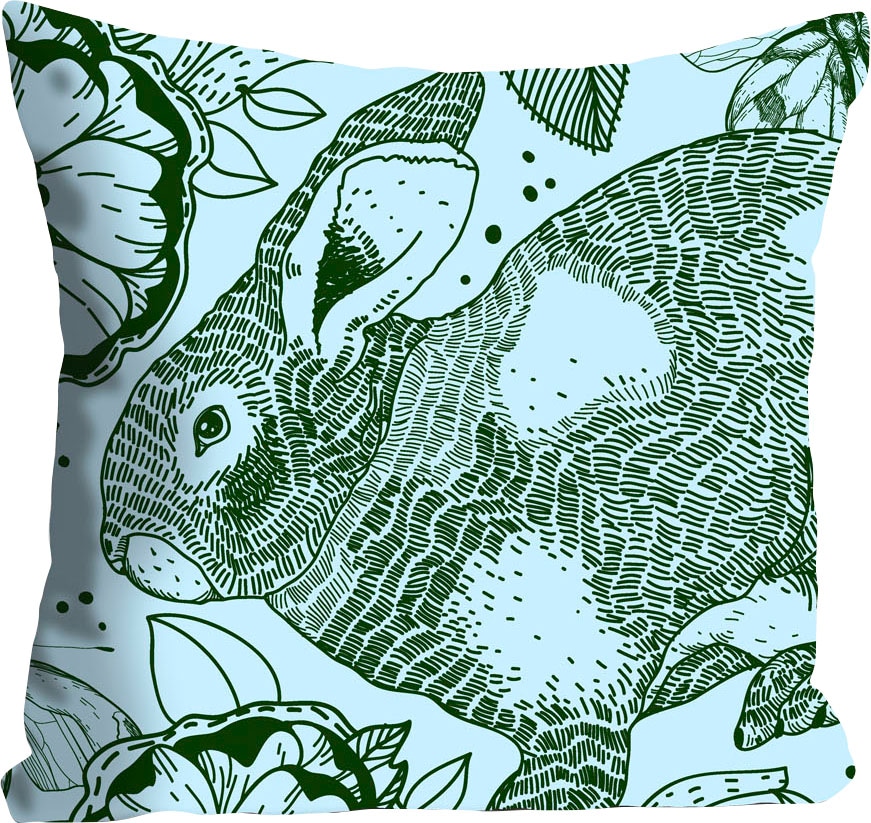 queence Dekokissen »Héloïse« mit einem grünen Hasen