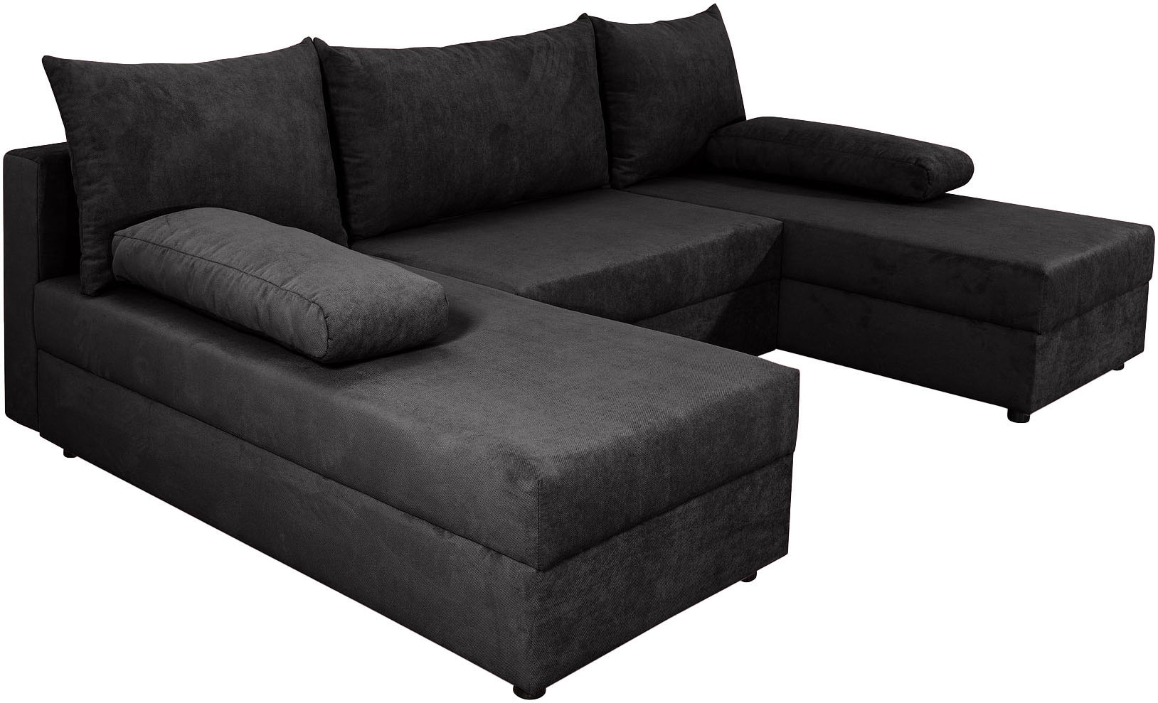 COLLECTION AB Wohnlandschaft »Pico U-Form, Breite 220, ohne Armlehne mit Schlaffunktion, Bettkasten«, Wohnlandschaft,2 X Ottomane,Polyätherschaum Polsterung