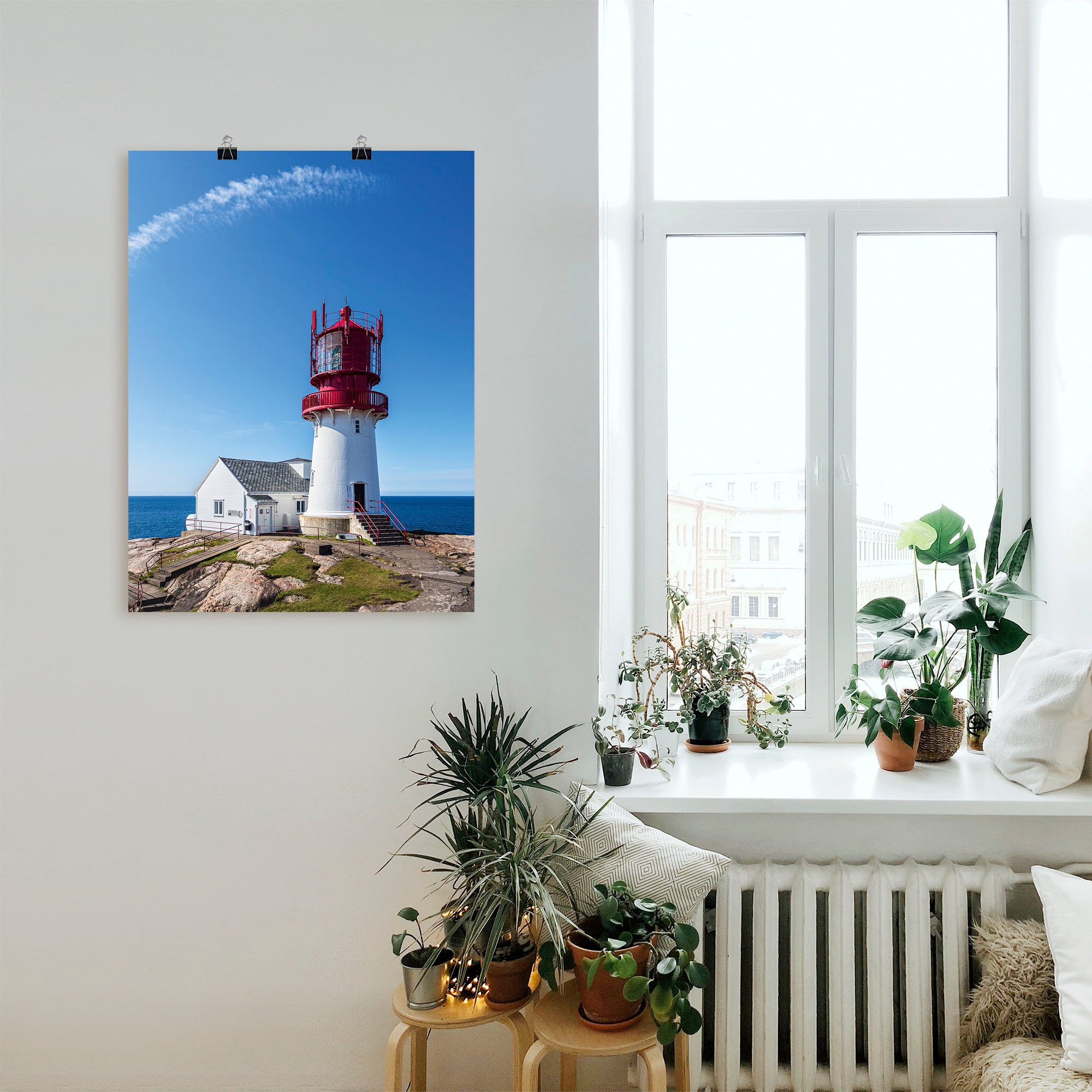 Artland Wandbild »Leuchtturm Lindesnes Fyr in Norwegen«, Gebäude, (1 St.), als Alubild, Leinwandbild, Wandaufkleber oder Poster in versch. Größen