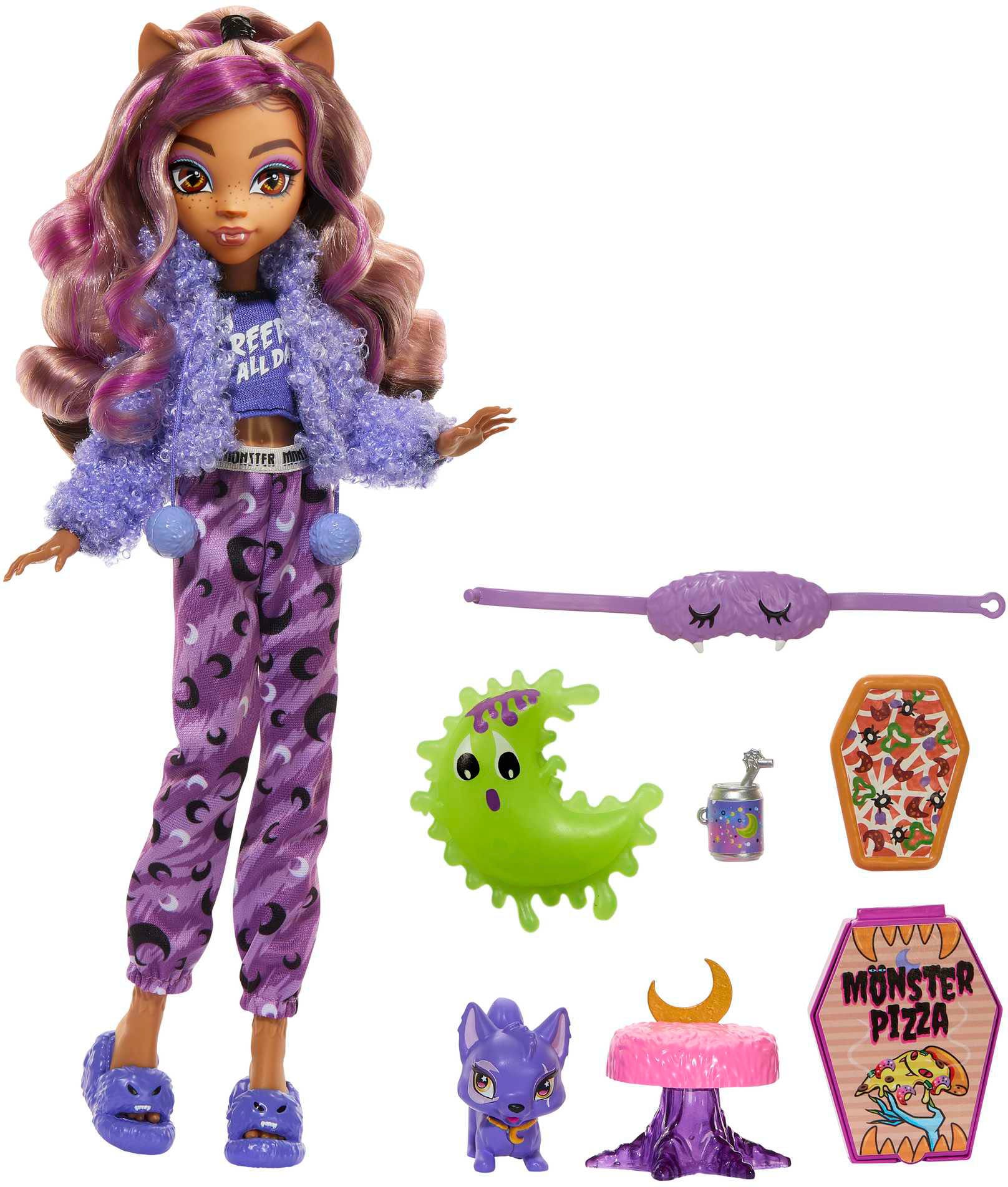 Mattel® Anziehpuppe »Monster High, Creepover Clawdeen - Schaurig schöne Pyjamaparty«