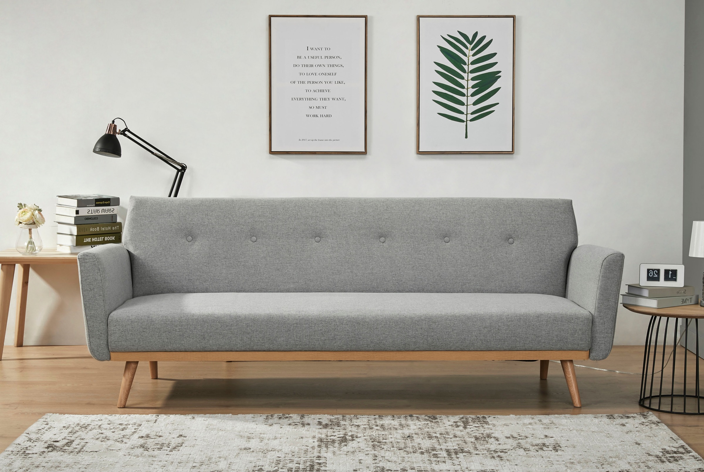 SalesFever Schlafsofa »Komfortables Schlafsofa zum Entspannen«, Knopfheftung an der Rückenfläche