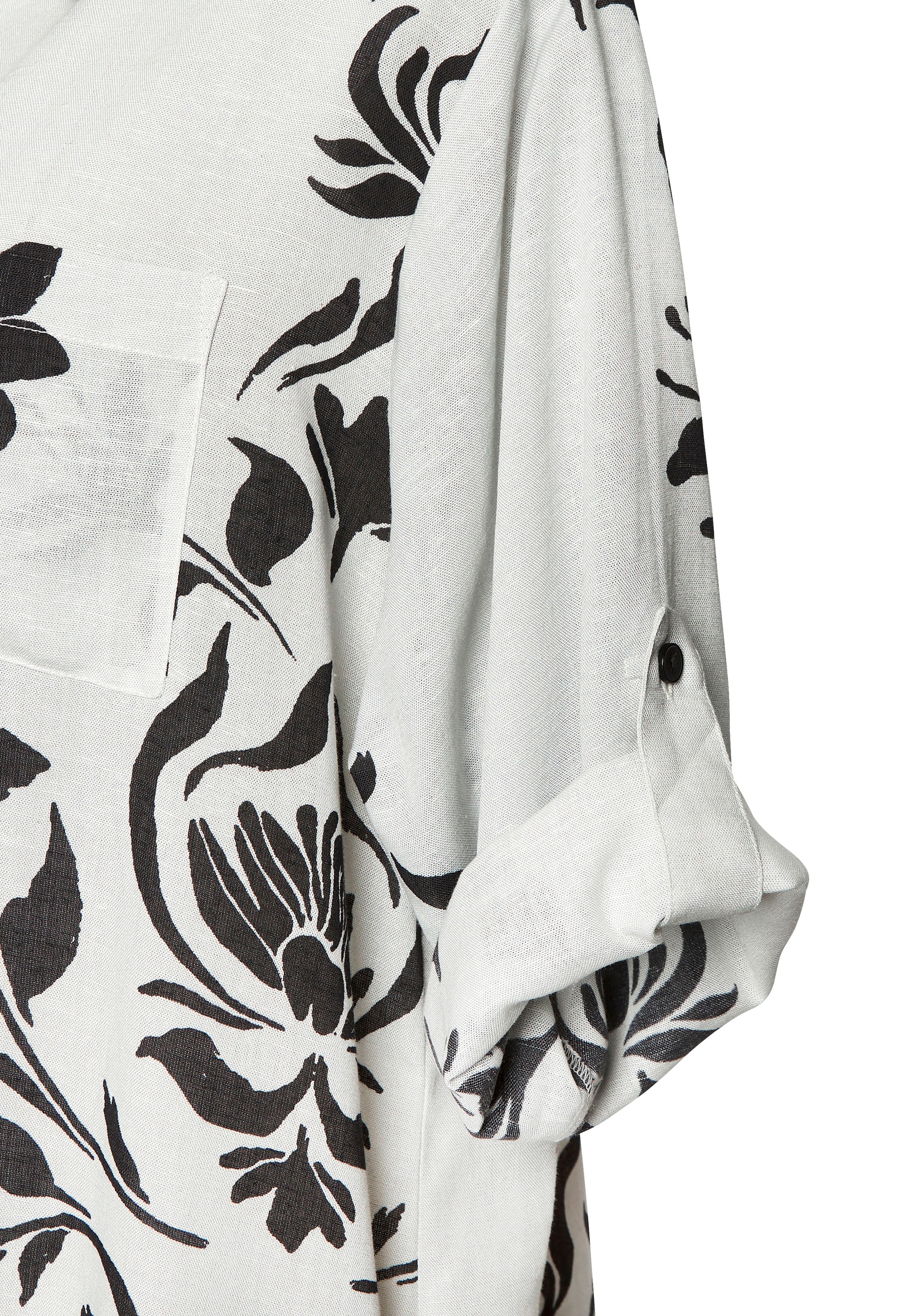 LASCANA Longbluse, aus weicher Webware mit Leinenanteil, sommerliches Blusenkleid